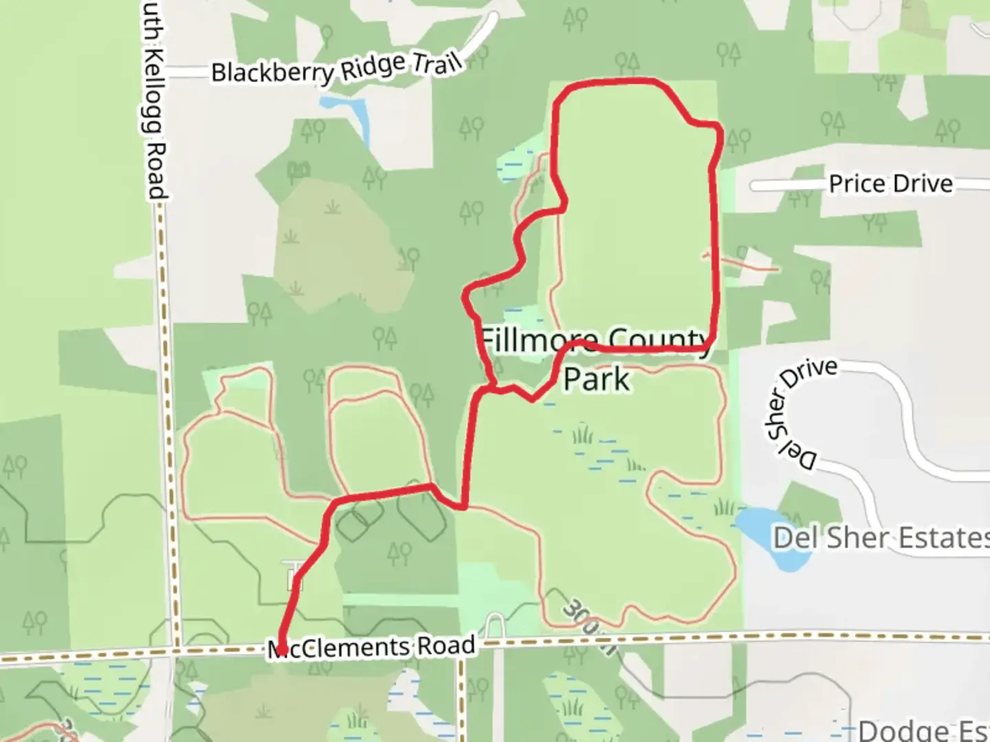 An image depicting the trail Filmore County Park North Loop and its surrounding area.
