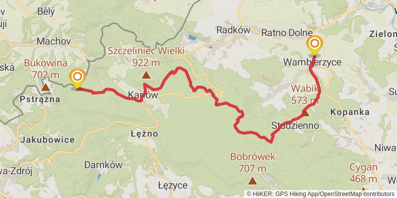 Main Sudety Trail stage 13 Map