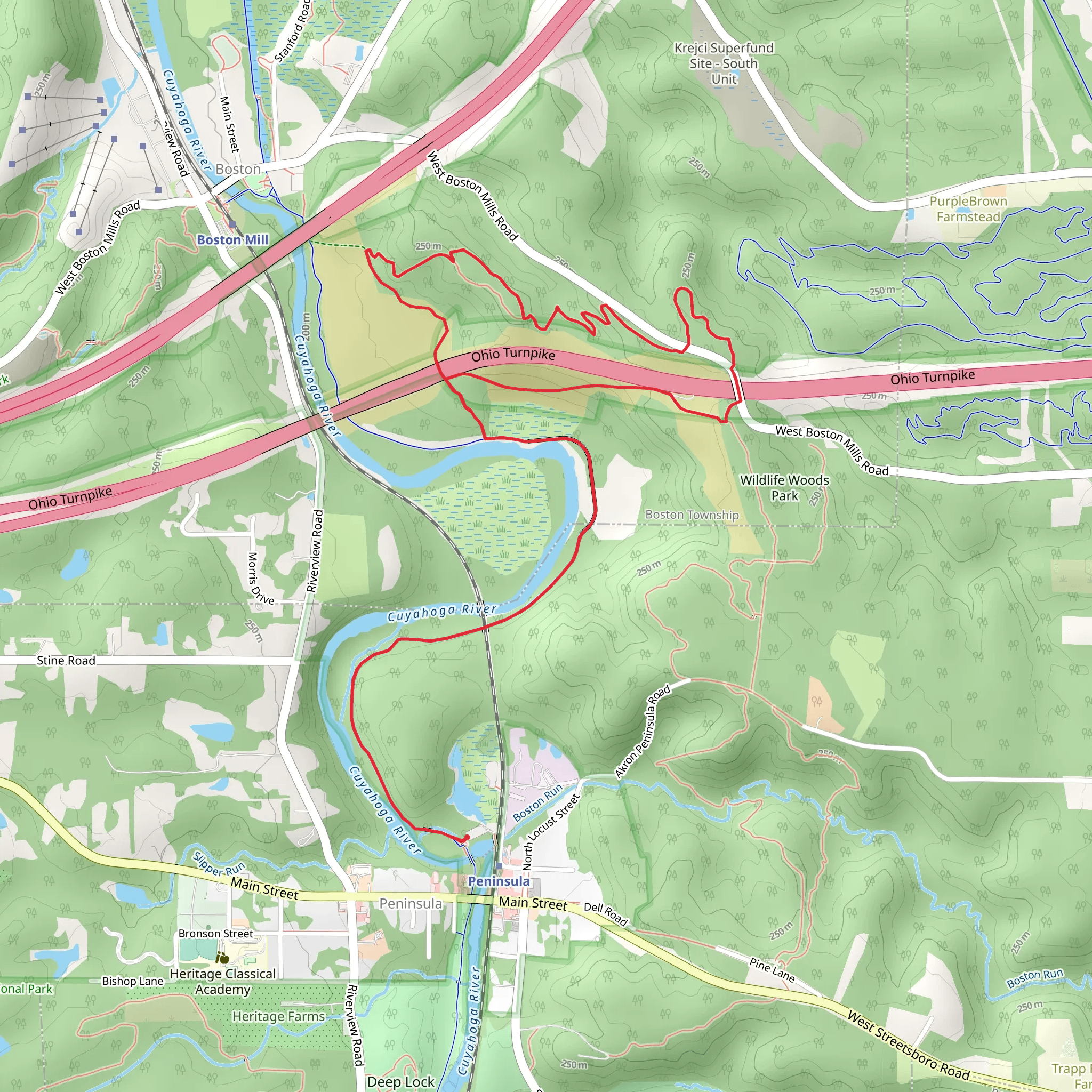 Ohio and Erie Canal Towpath, Buckeye and Valley Loop Trail mobile static map