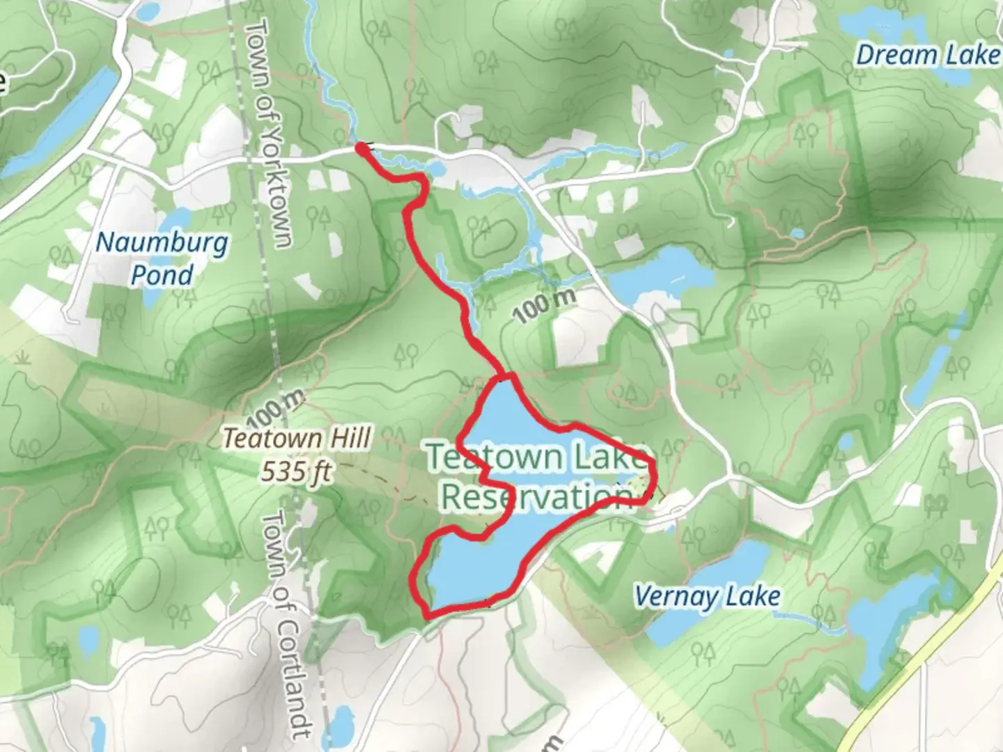 An image depicting the trail Lakeside Loop via Teatown-Kitchawan Trail and its surrounding area.