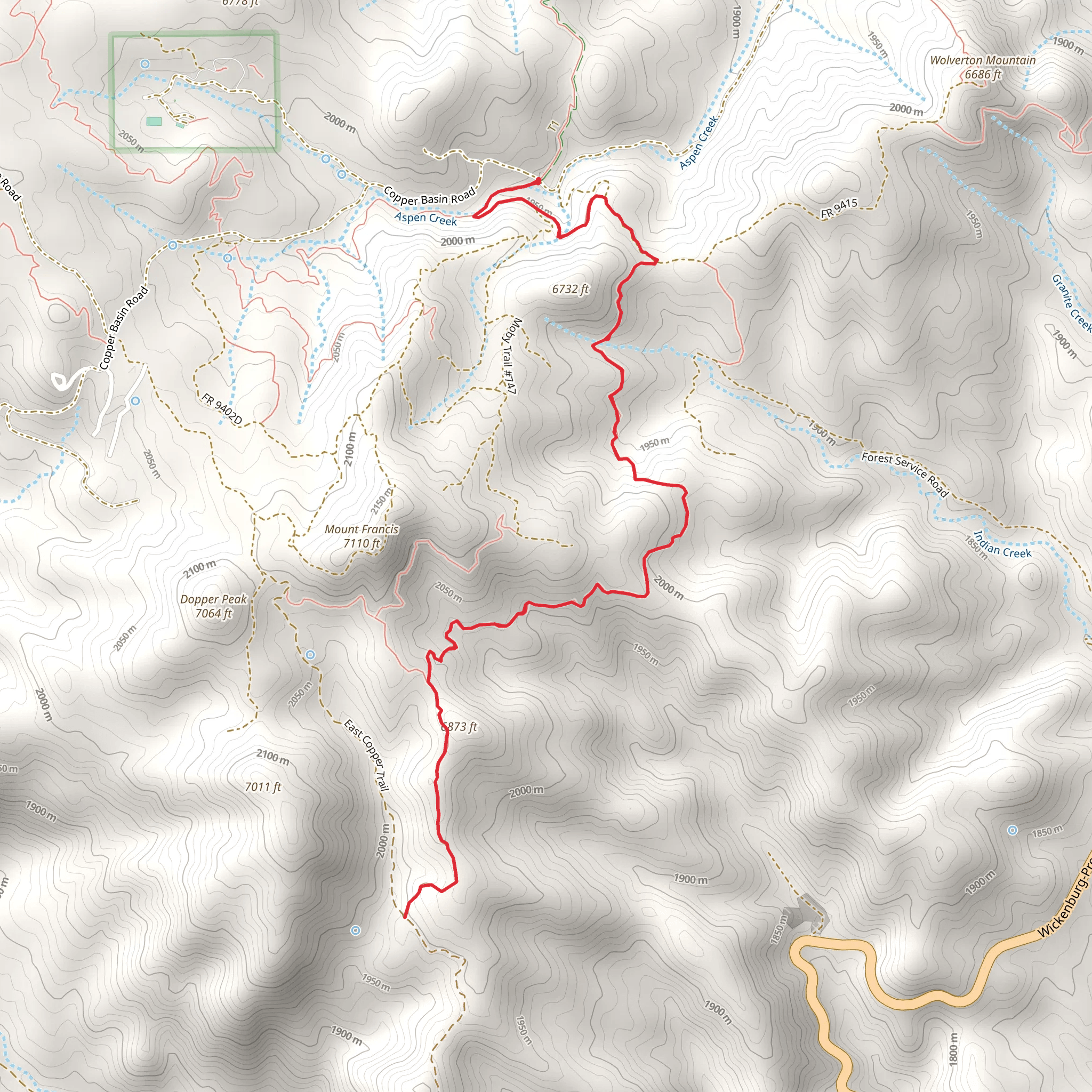 Aspen Creek Trail mobile static map