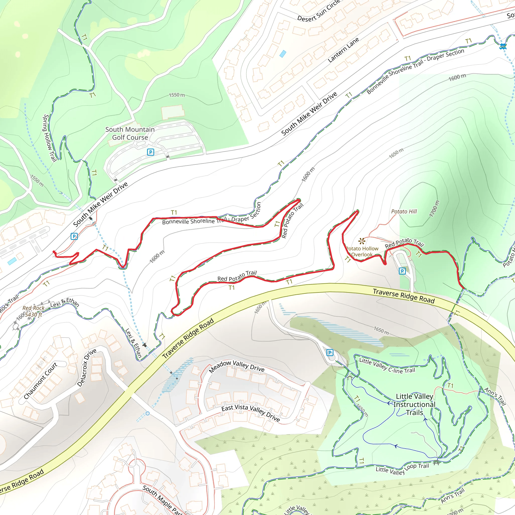 Red Potato Trail mobile static map
