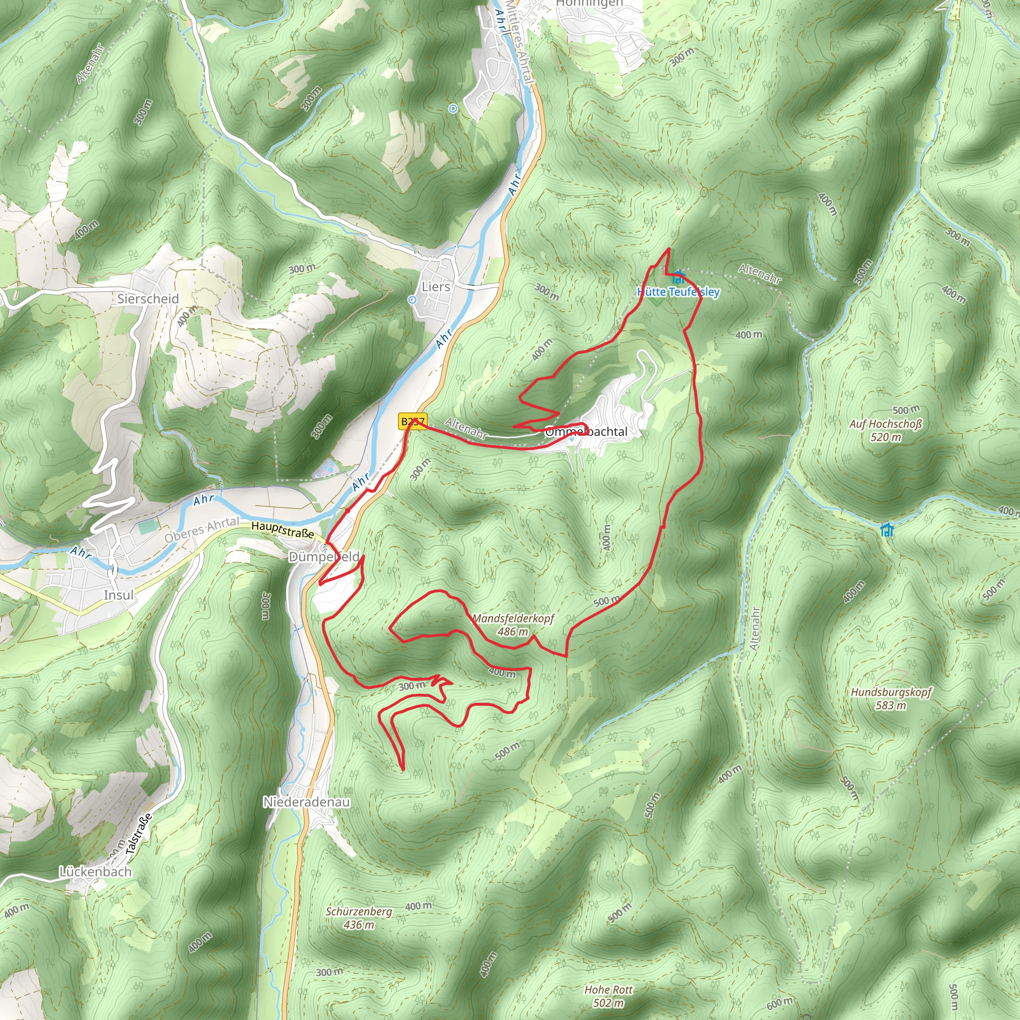 Dumpelfeld Loop via An der Teufelseley mobile static map