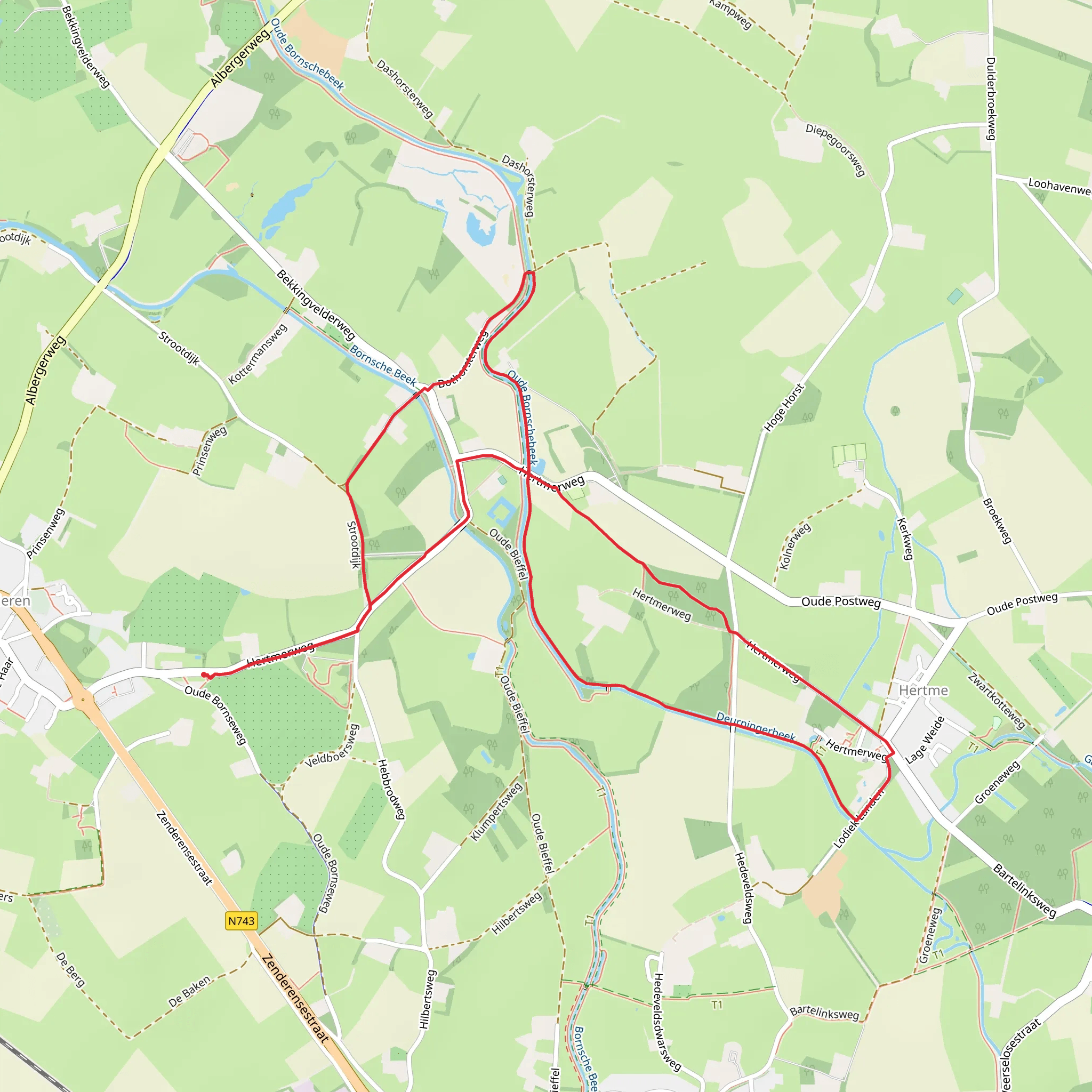 Hertmerbrug and Haar Kolklanden Loop mobile static map