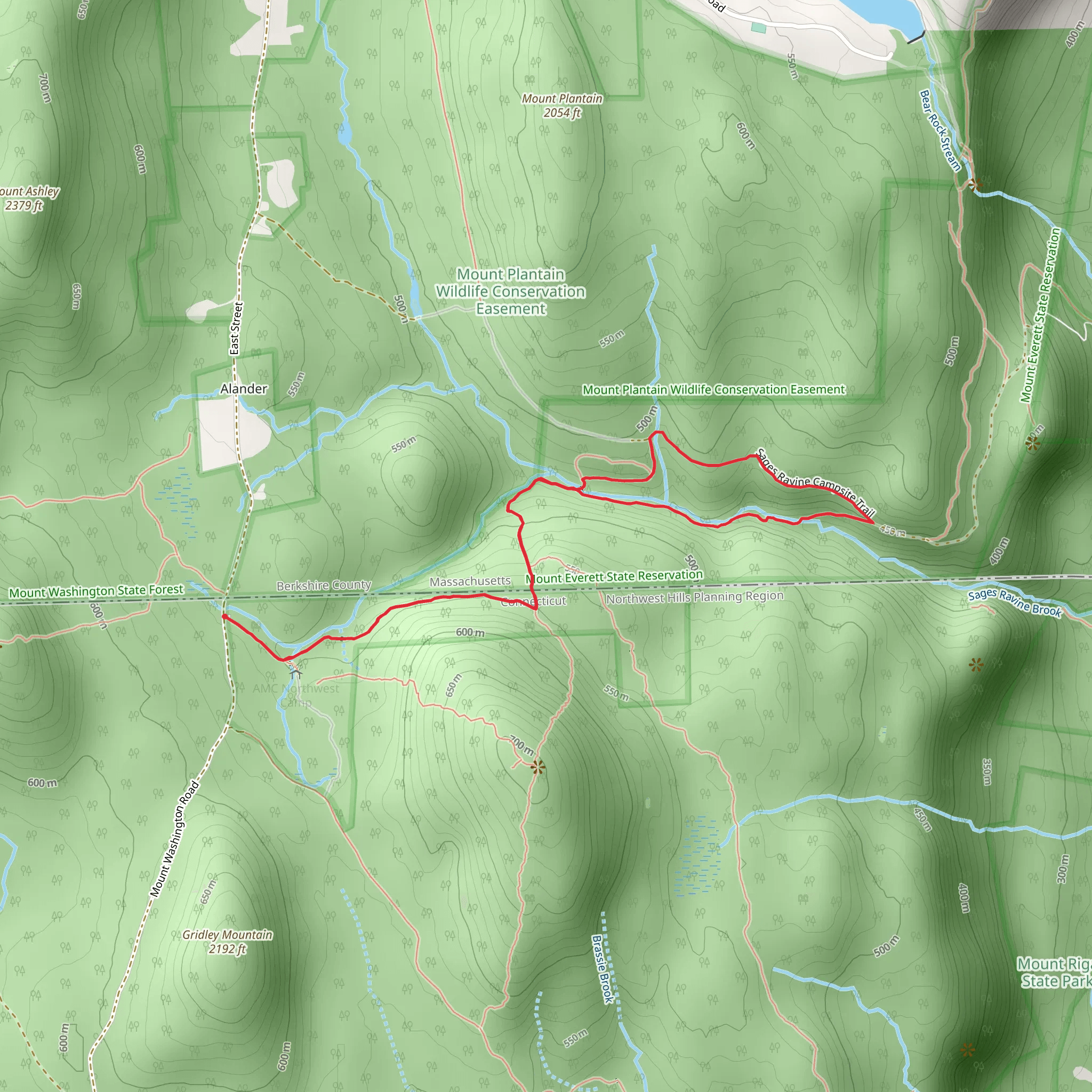 Sage's Ravina via Appalachian Trail mobile static map