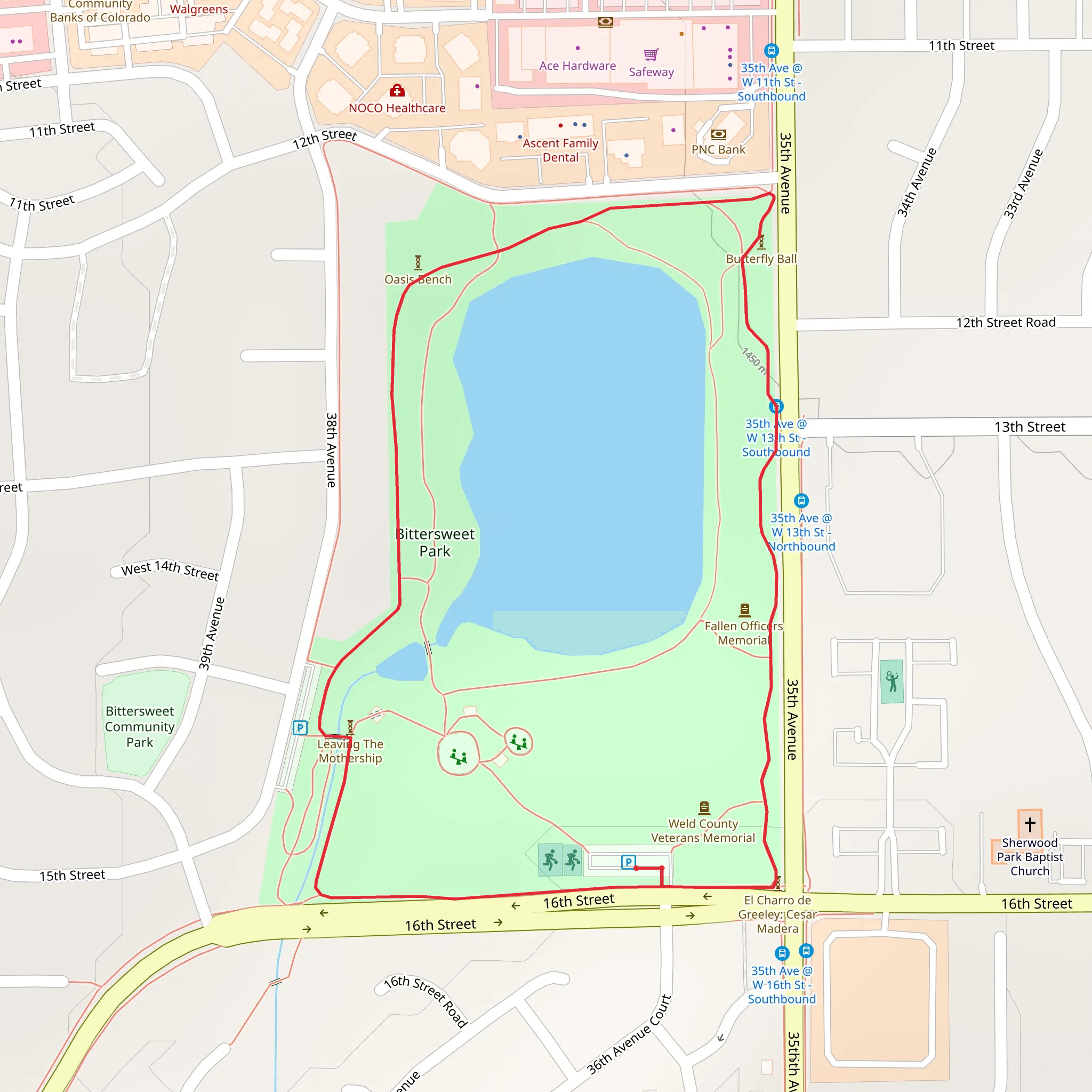 Bittersweet Community Park Loop mobile static map