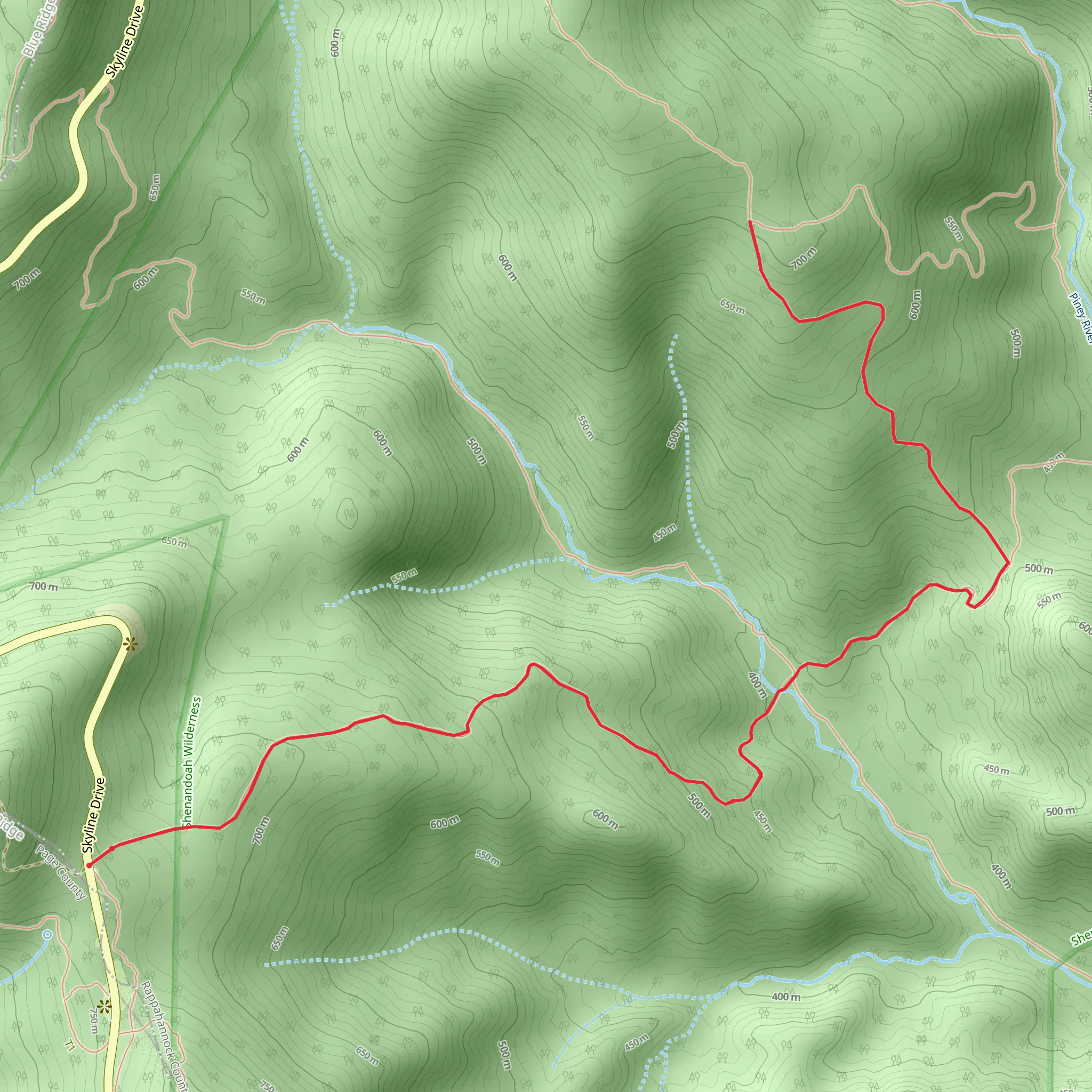 Fork Mountain via Hull School Trail mobile static map