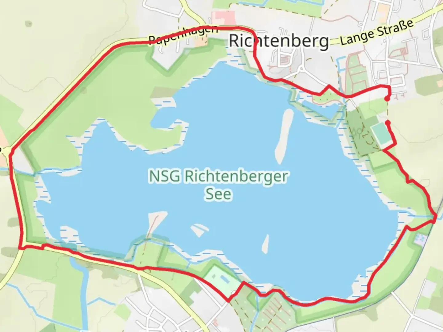 An image depicting the trail Richtenberger See Loop and its surrounding area.
