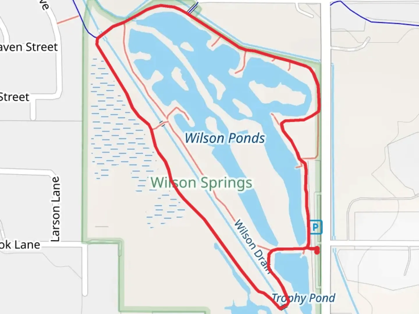 An image depicting the trail Trophy Pond Wilson Pond Loop and its surrounding area.