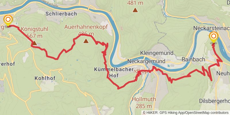Neckarsteig stage 1 Map