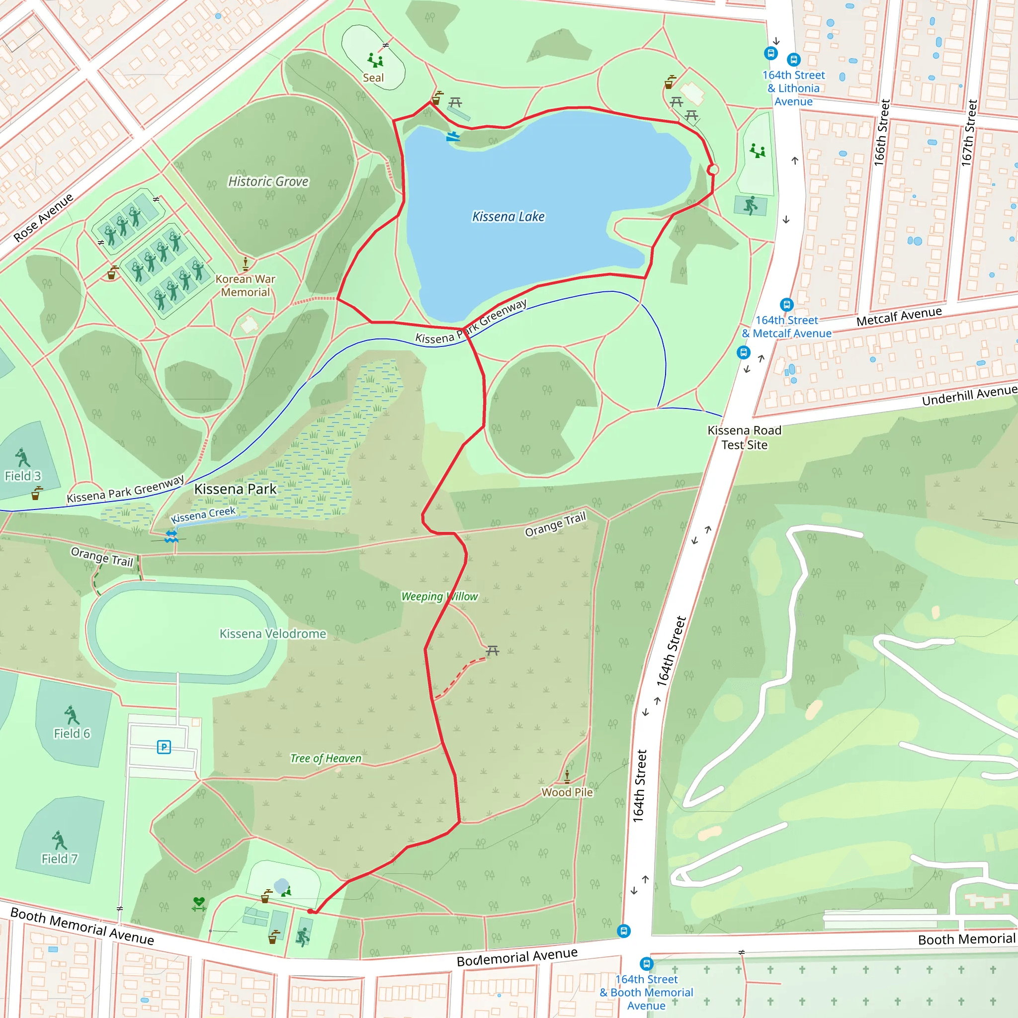 Kissena Lake Loop mobile static map
