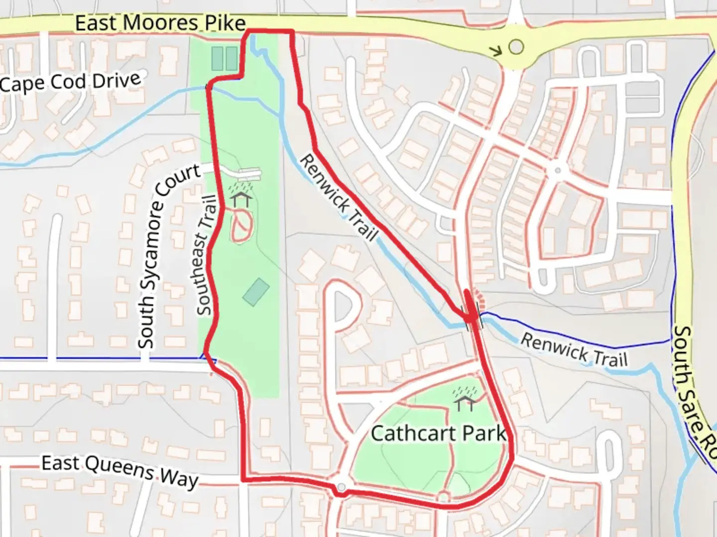 An image depicting the trail South Springhouse Drive Loop and its surrounding area.
