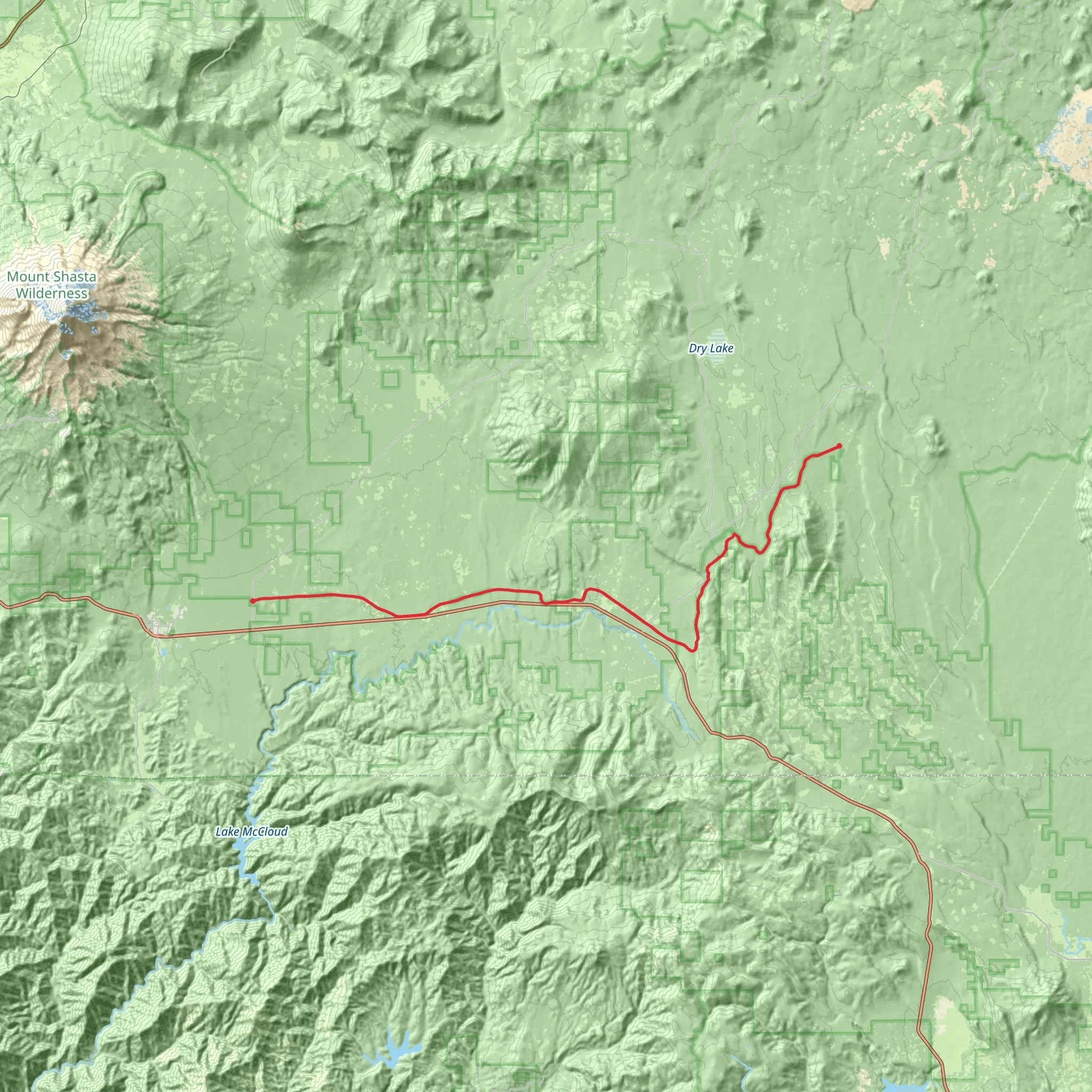 Great Shasta Rail Trail mobile static map