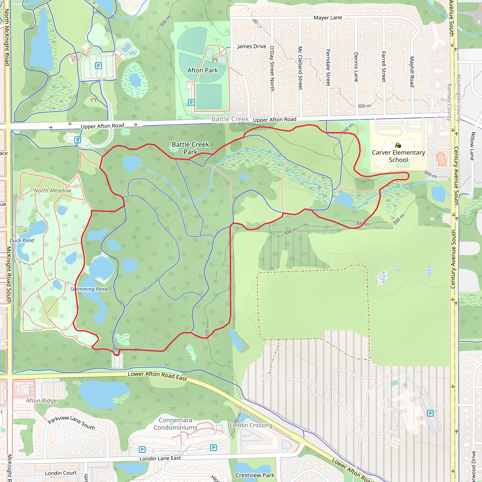 Battle Creek Regional Park Loop mobile static map