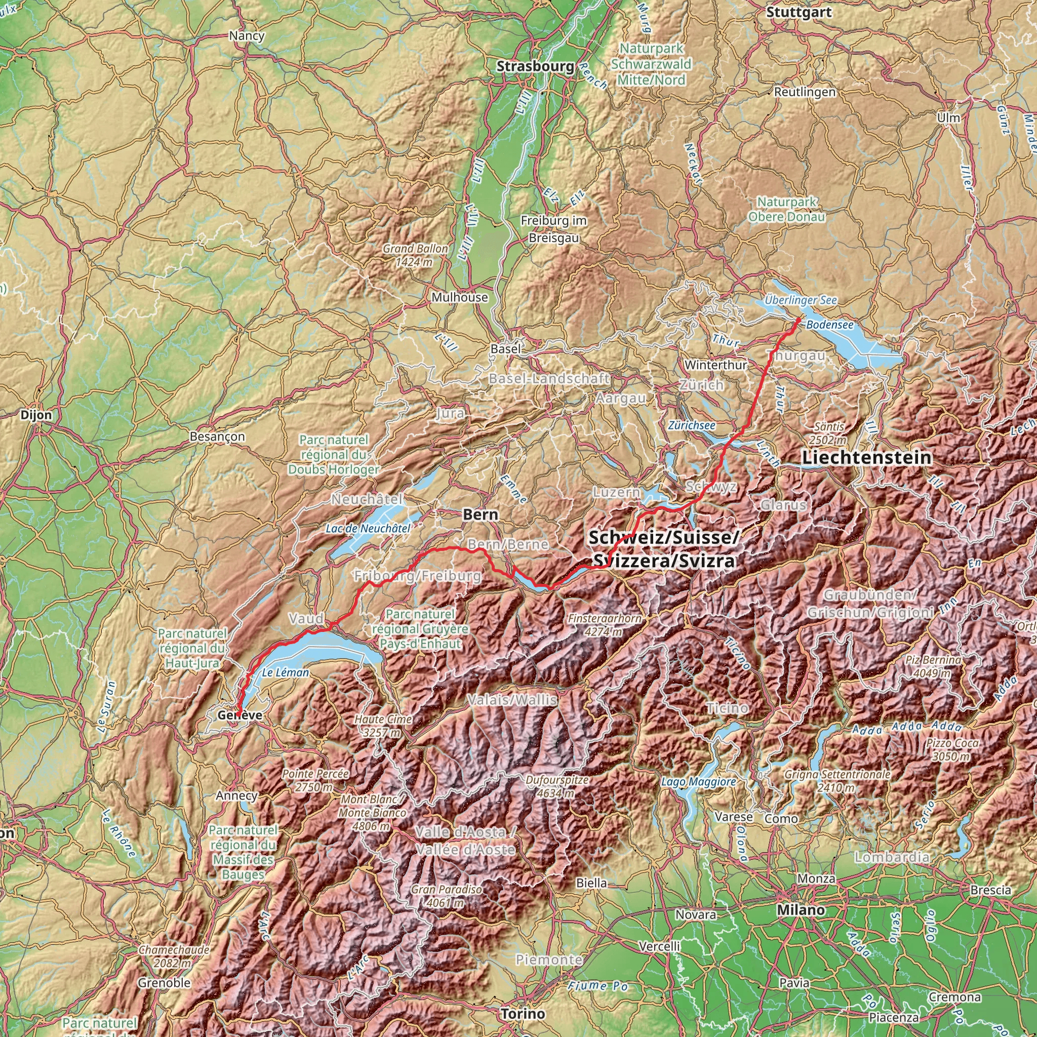 Camino Konstanz-Geneva mobile static map