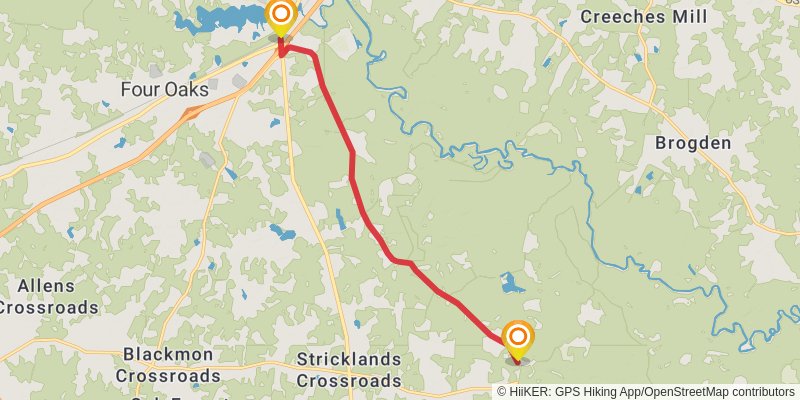 Mountains-to-Sea Trail stage 63 Map