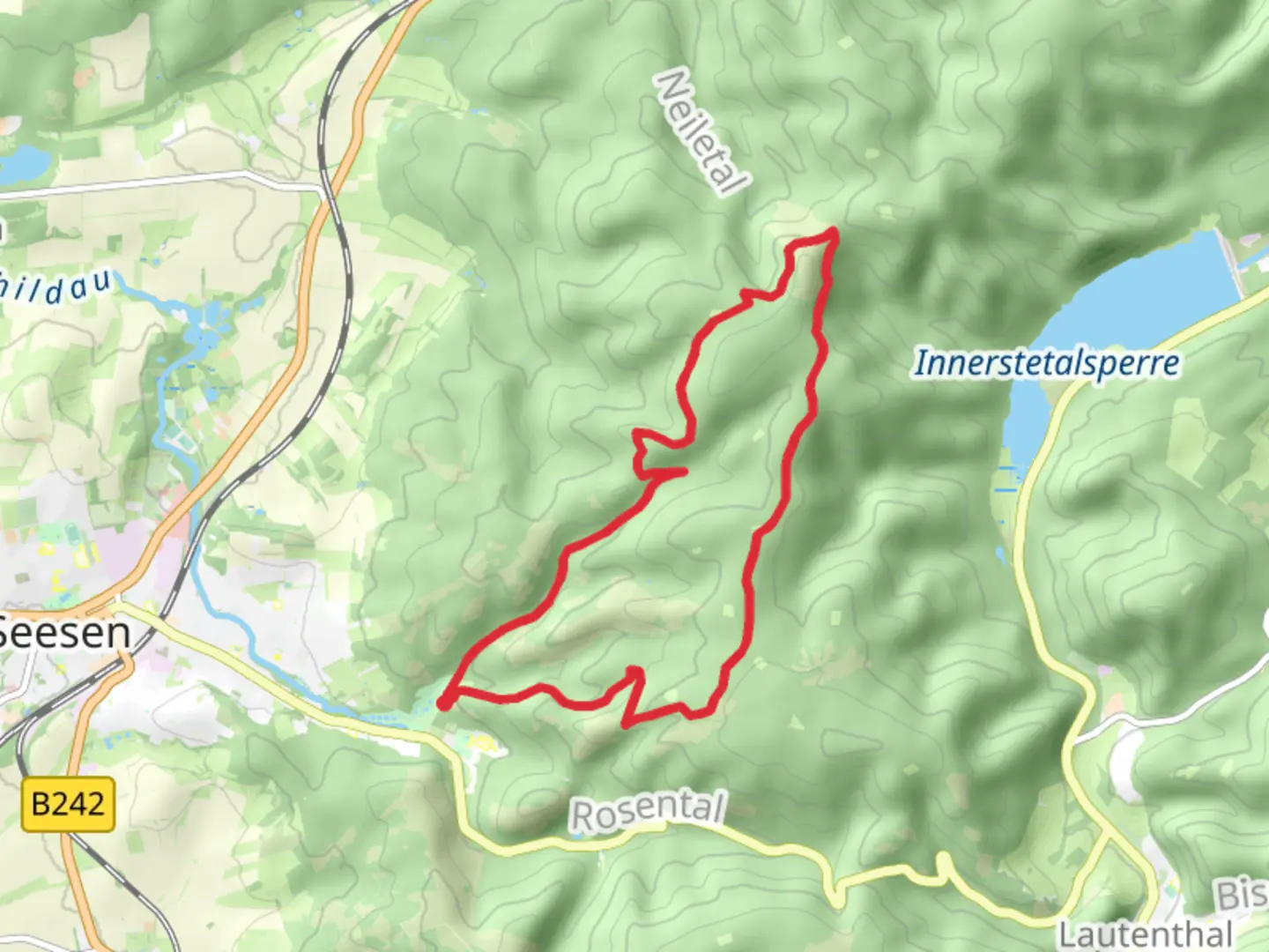 An image depicting the trail Taternberg, Lageswarte and Schnapstal Loop and its surrounding area.