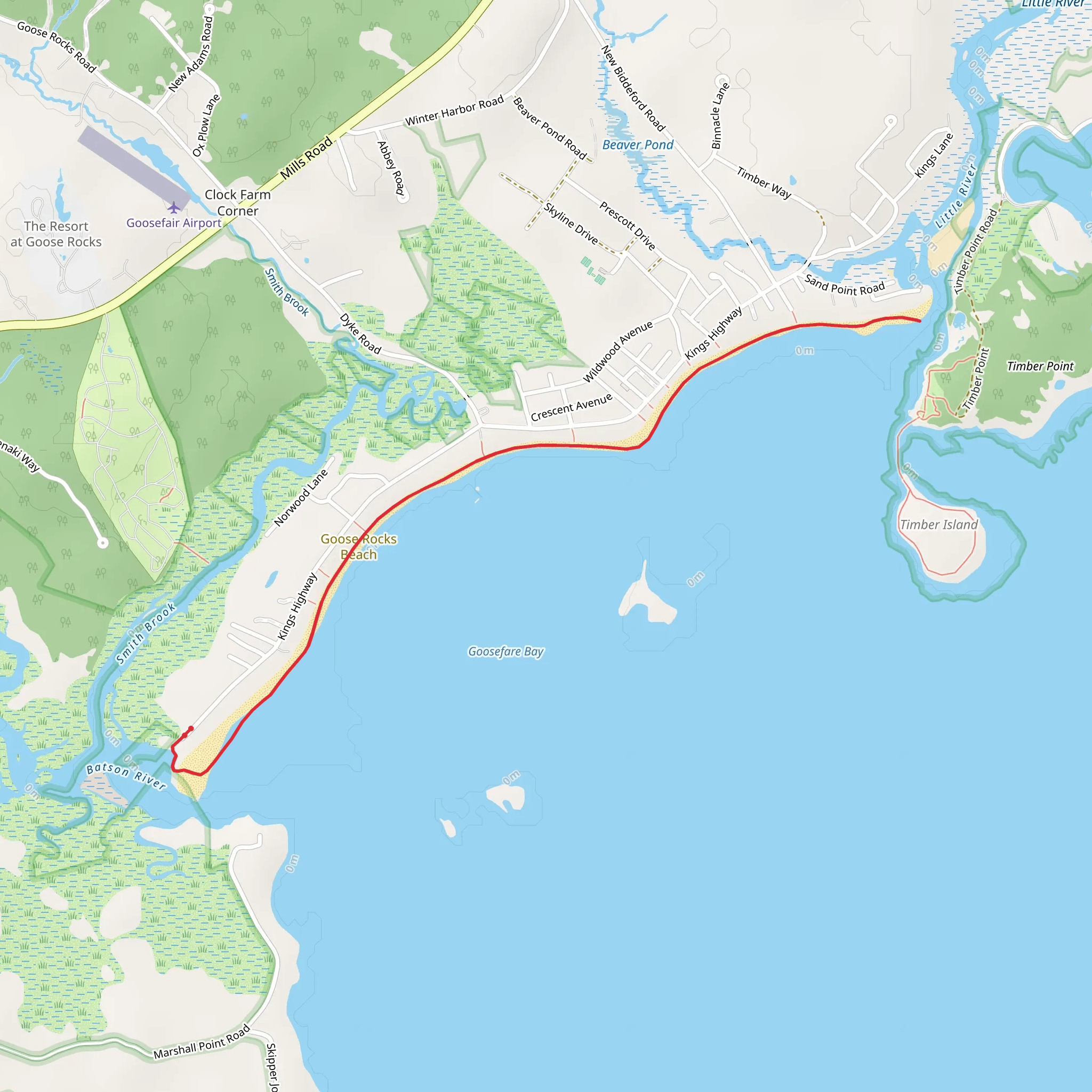 Batson River Trail from Kings Highway mobile static map