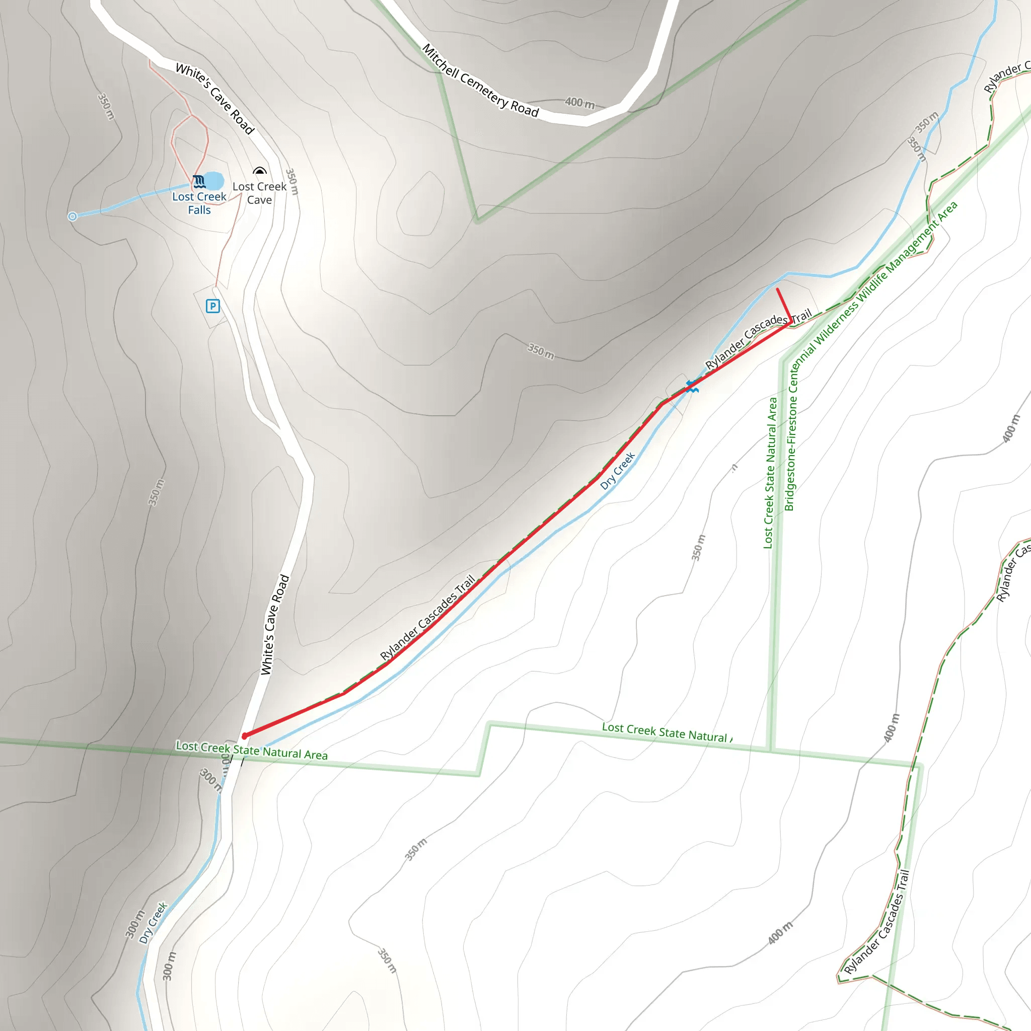Dry Creek via Rylander Cascades Trail mobile static map