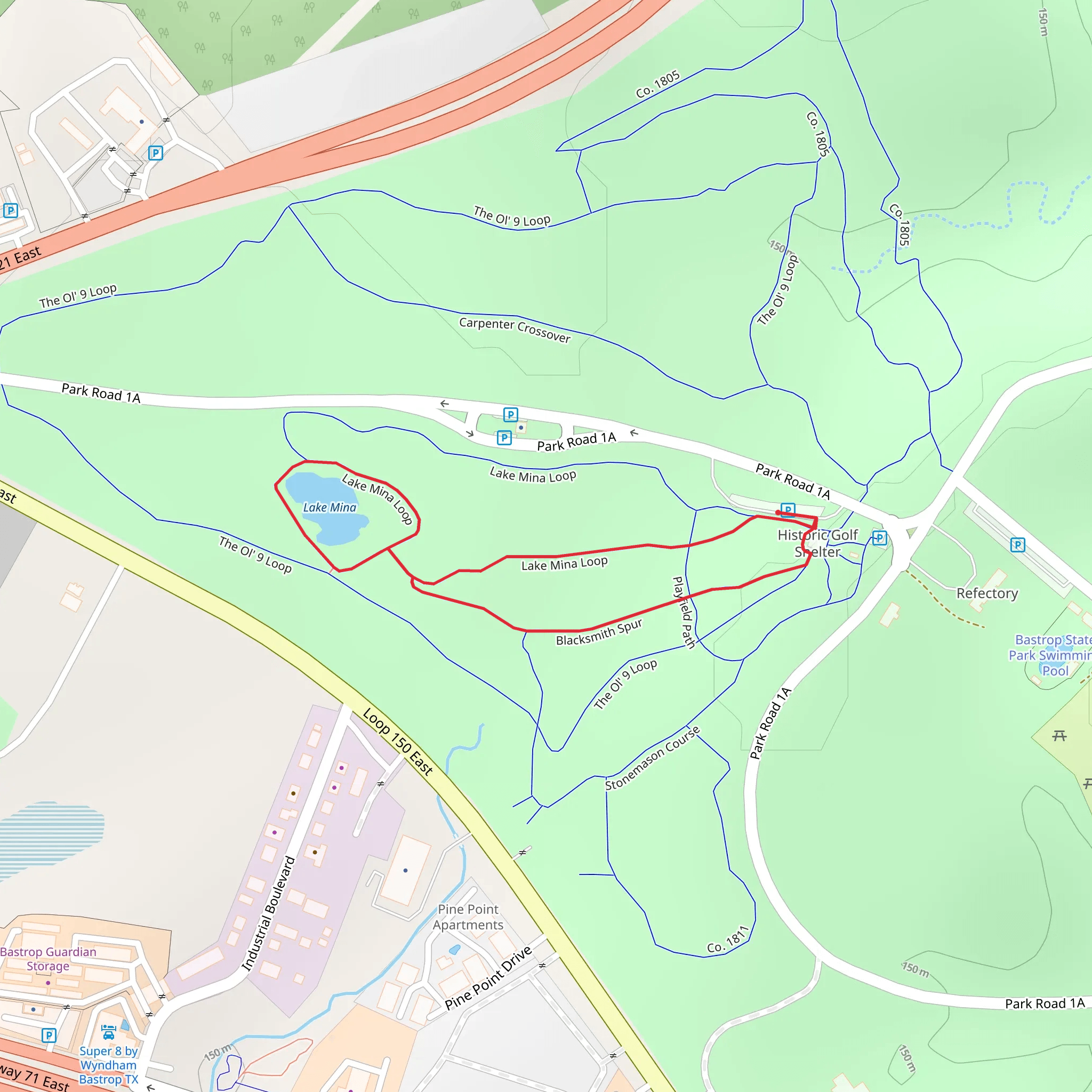 Lake Mina Loop mobile static map