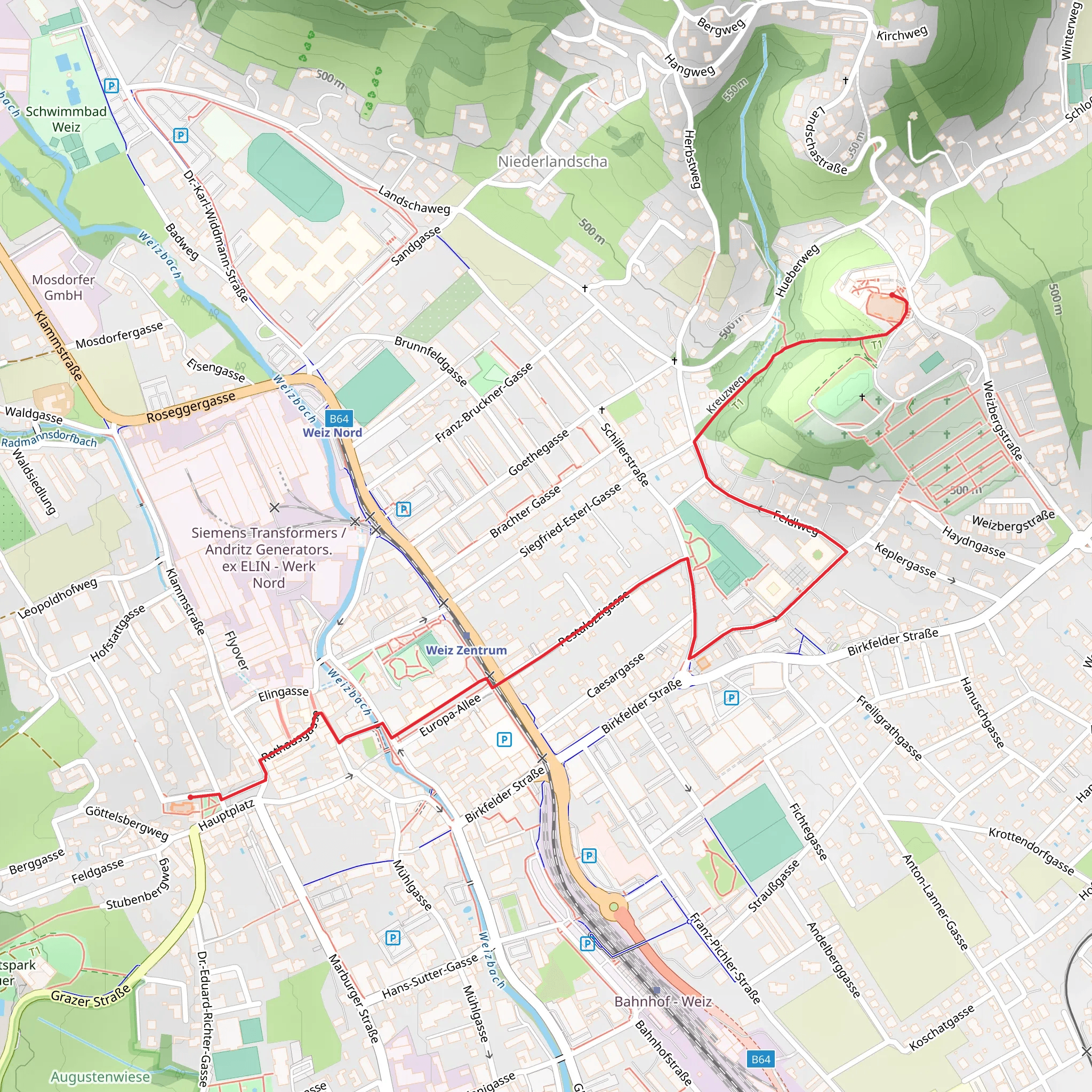 Weiz - Spiritual Trail mobile static map