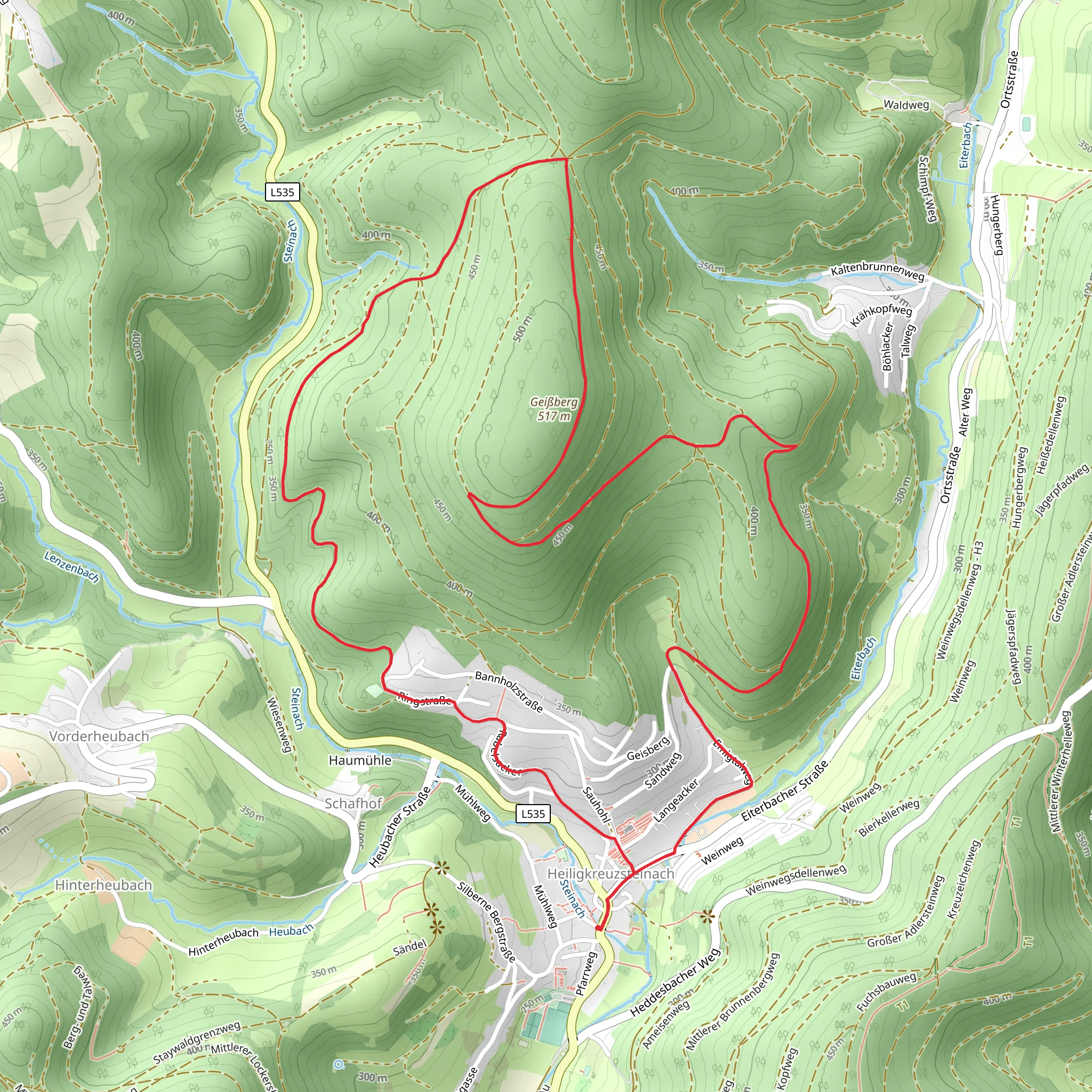 Geissberg and Hohenoeder Hoehe mobile static map