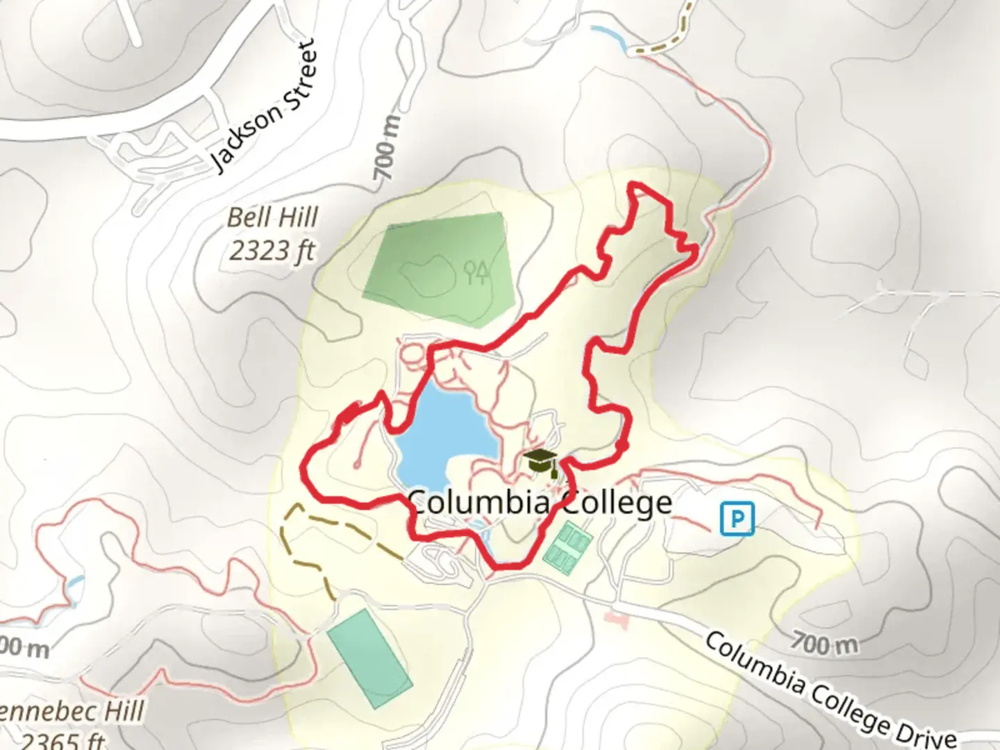 An image depicting the trail San Diego Reservoir Loop and its surrounding area.