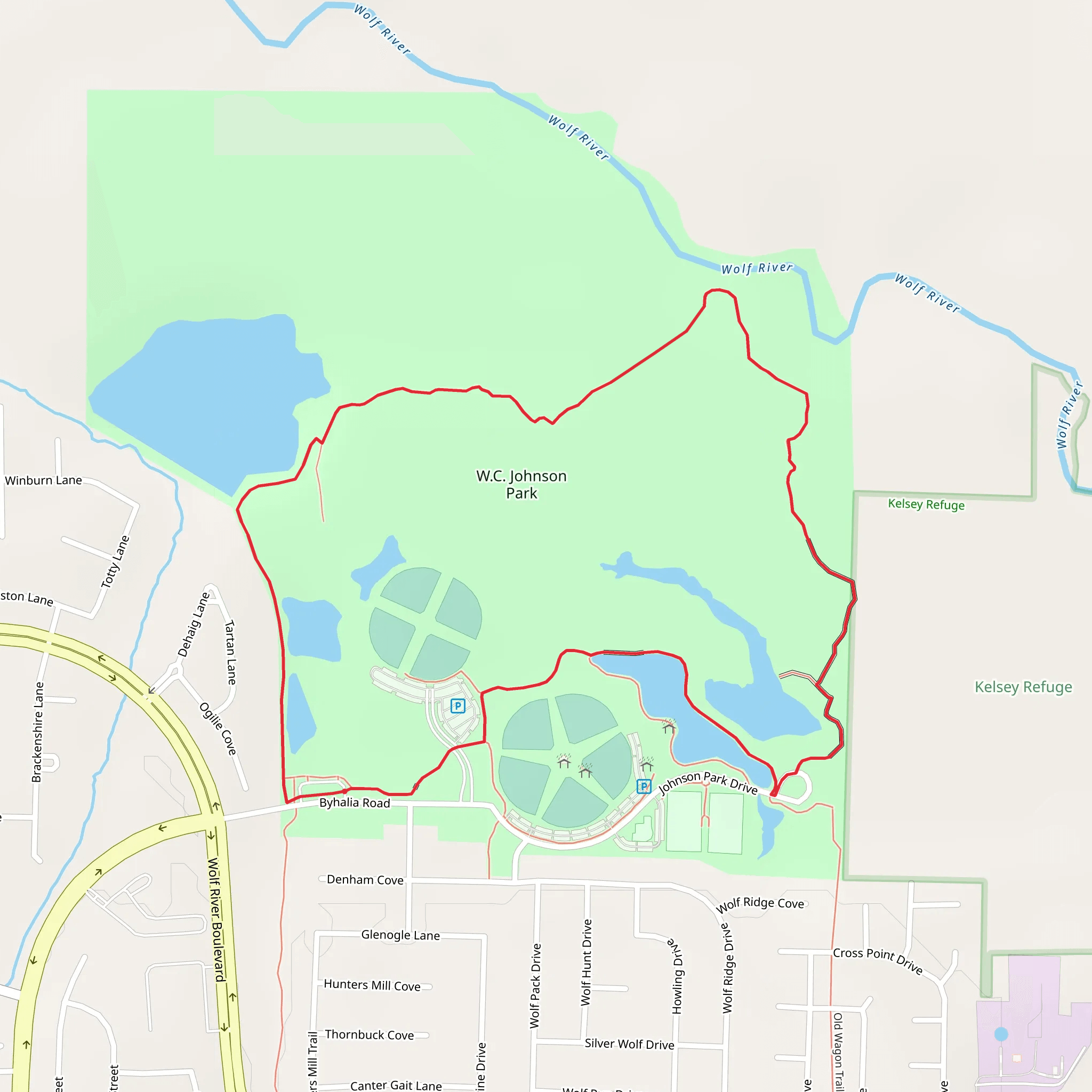 W C Johnson Park Loop - South mobile static map