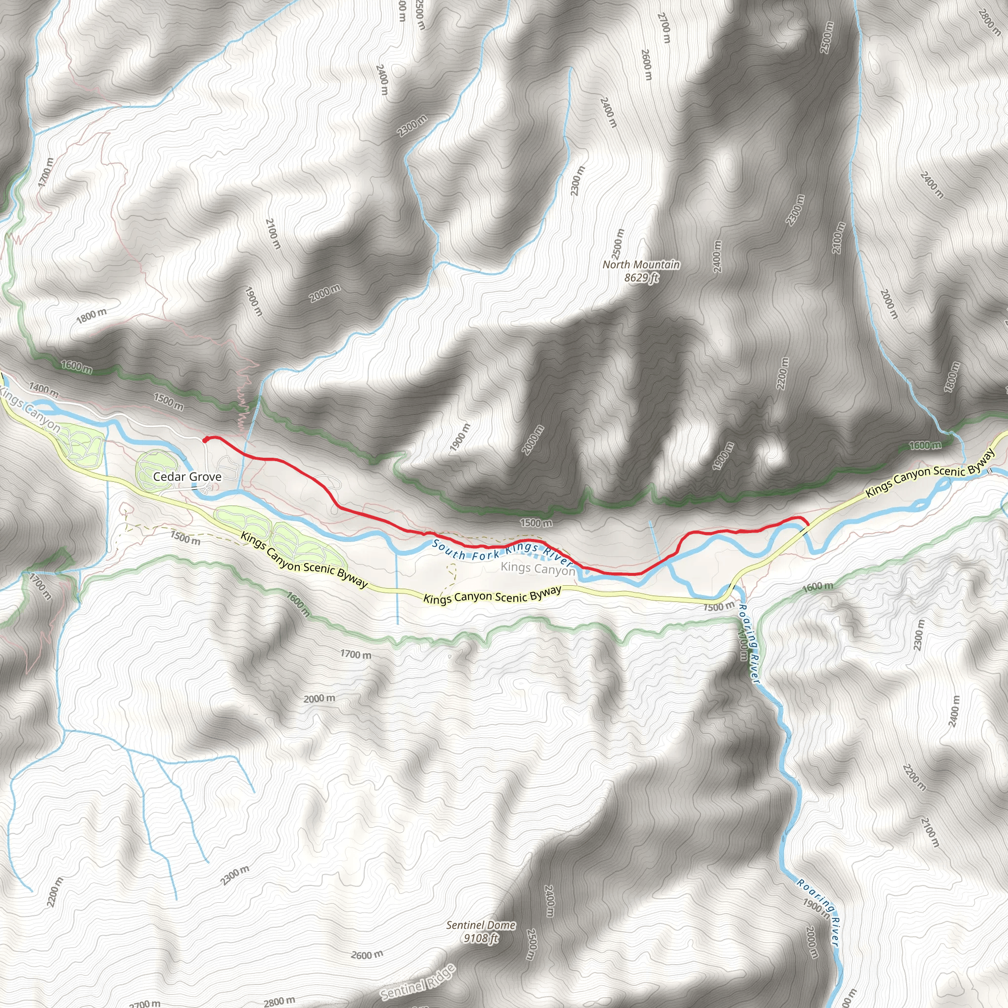 South Fork Kings River mobile static map