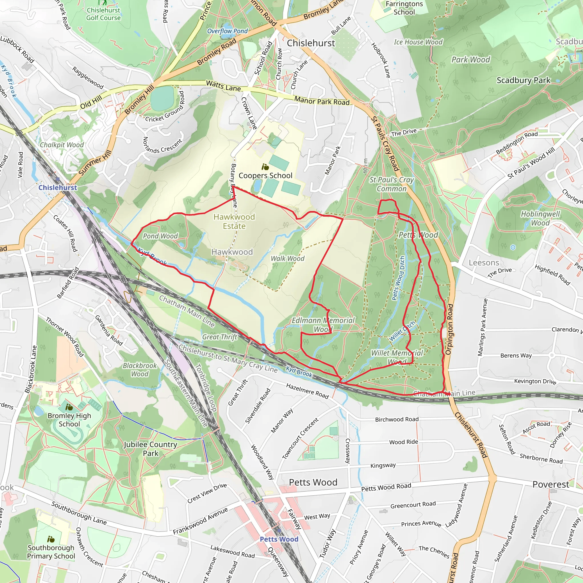 Willet Memorial Wood and Edlmann Memorial Wood Loop mobile static map