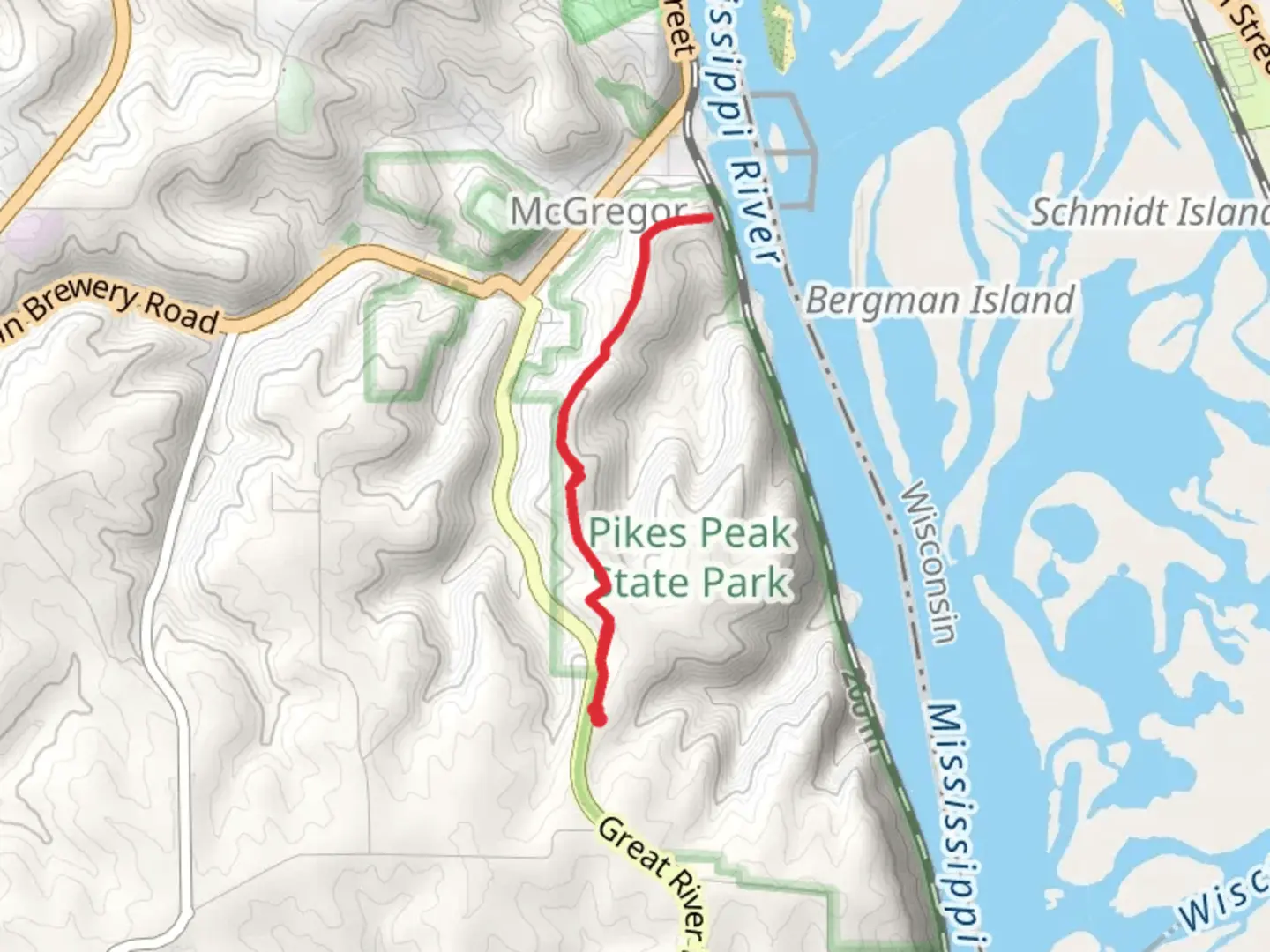 An image depicting the trail Point Ann Trail Out and Back and its surrounding area.