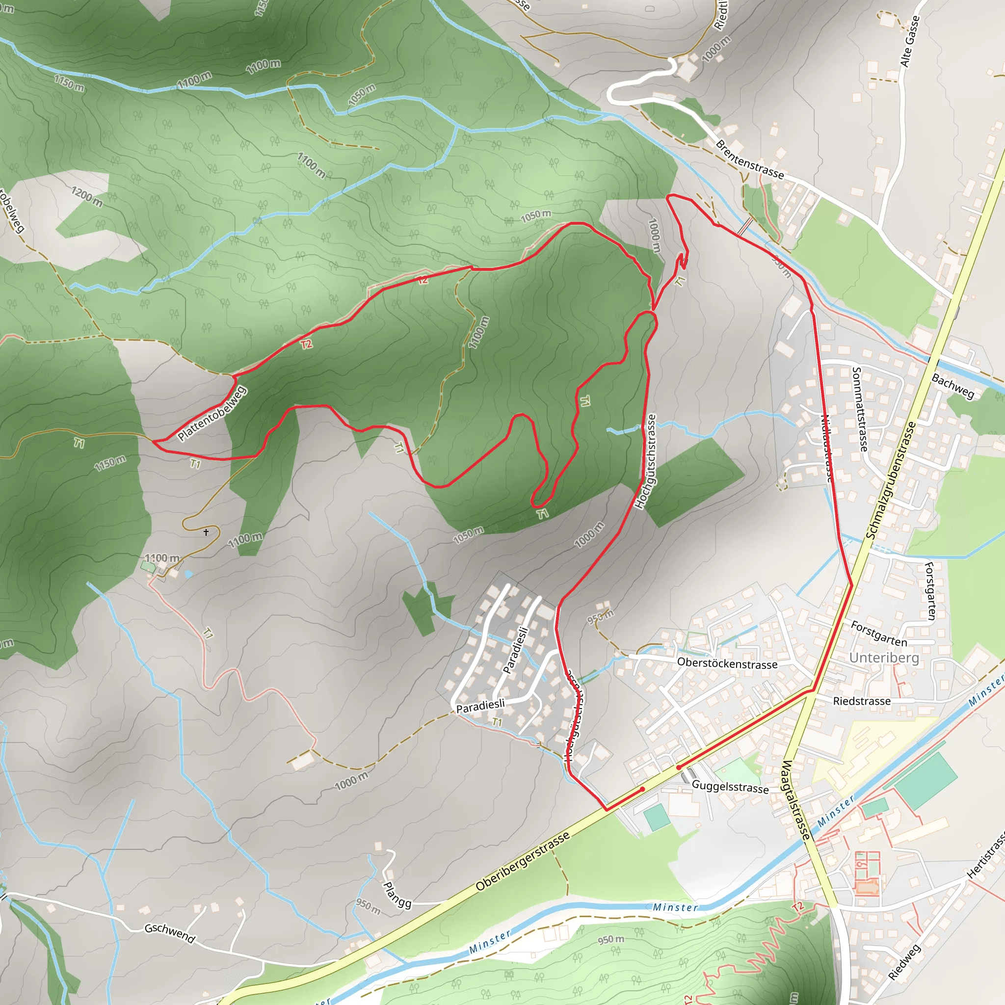 Holzskulpturenweg Unteriberg mobile static map