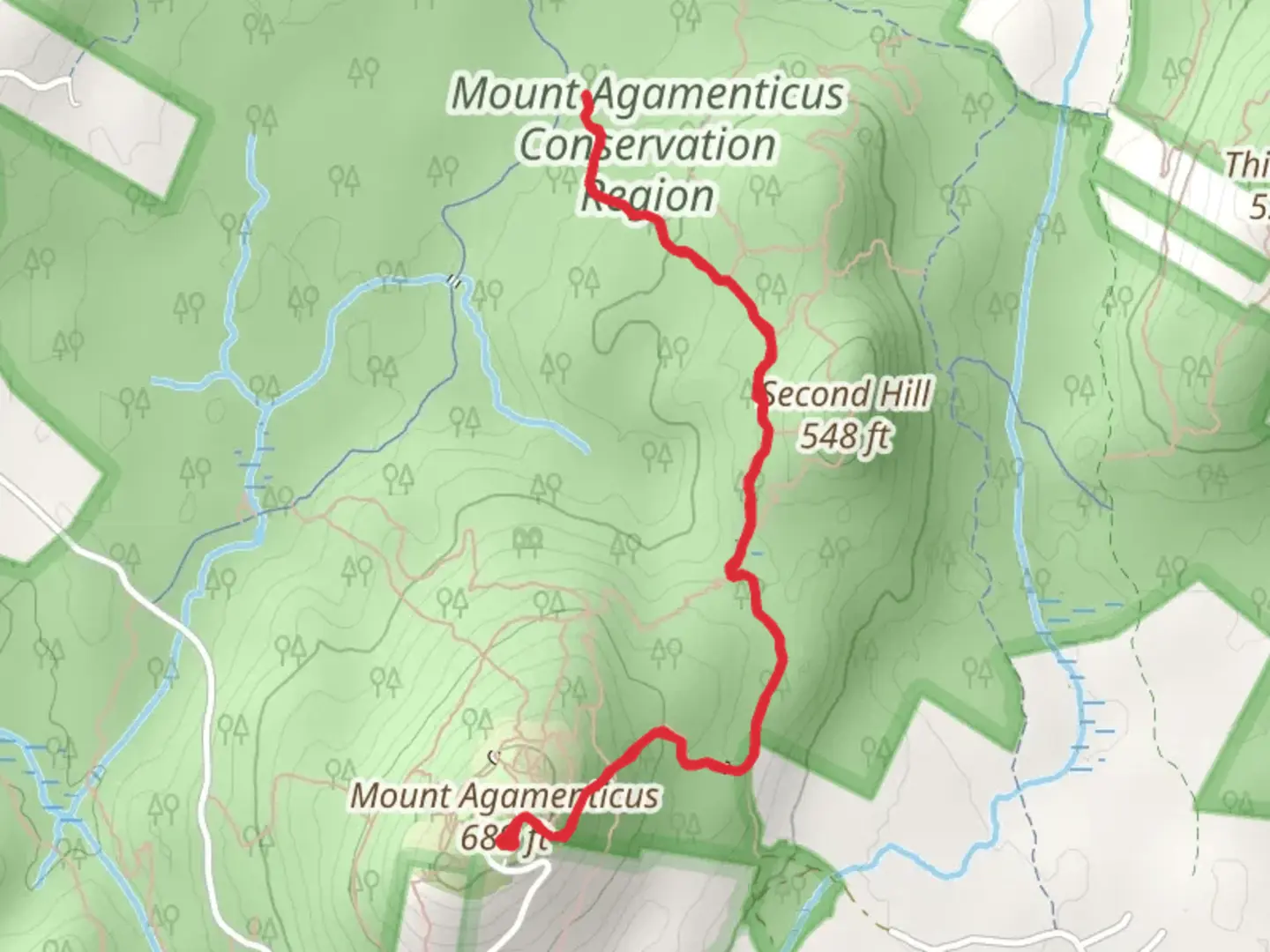 An image depicting the trail Porcupine Trail via Mount Agamenticus and its surrounding area.