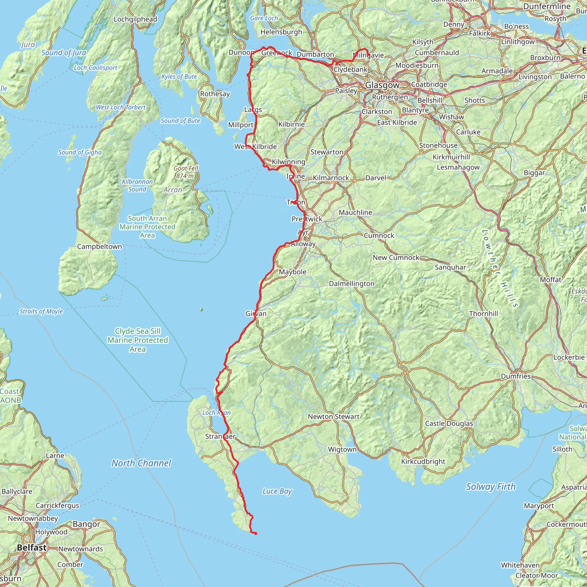 Firth o Clyde Rotary Trail mobile static map