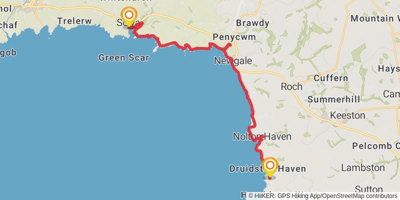 Pembrokeshire Coast Path stage 8 Map