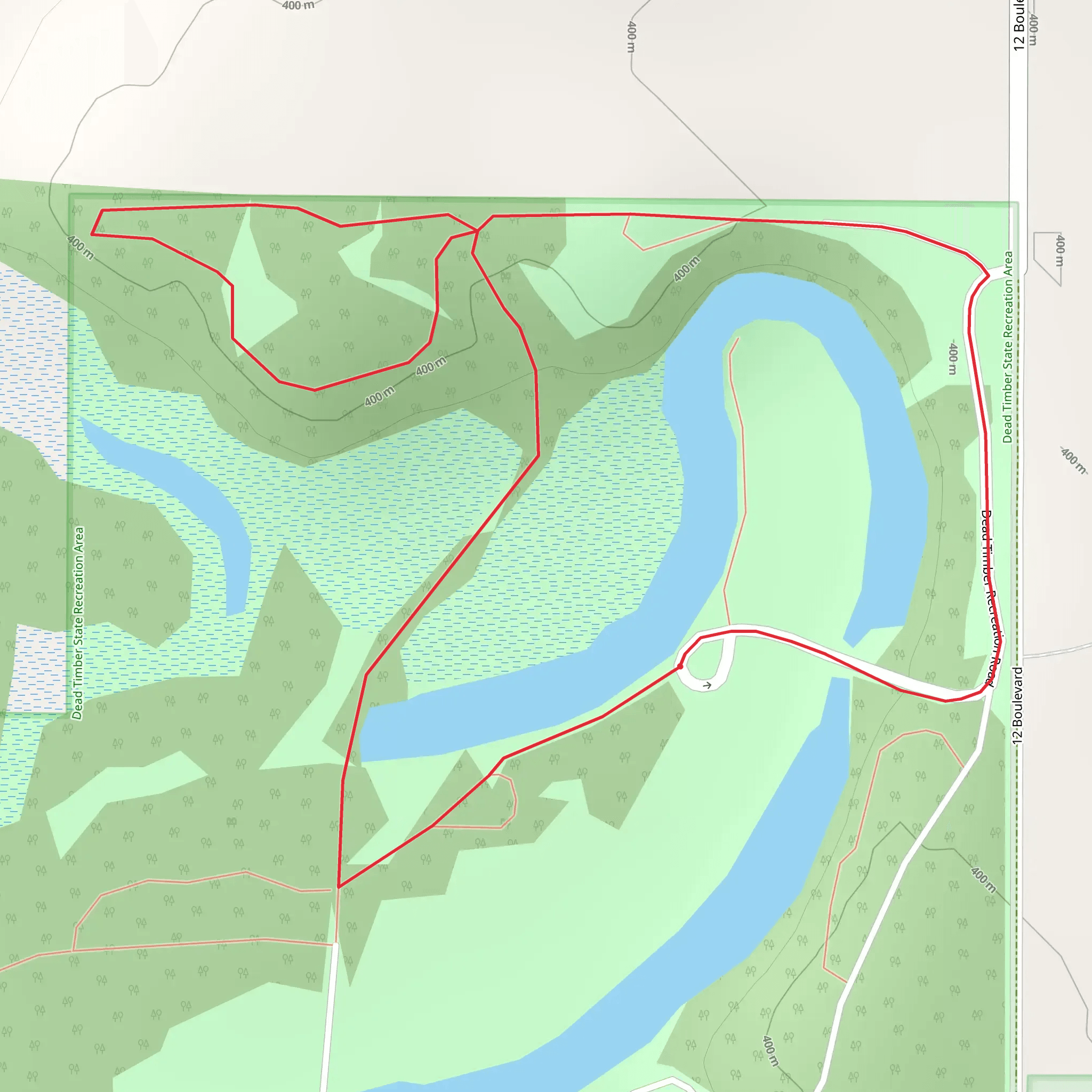 Dead Timber State Recreation Area Loop mobile static map