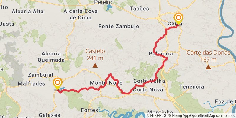 Via Algarviana stage 2 Map