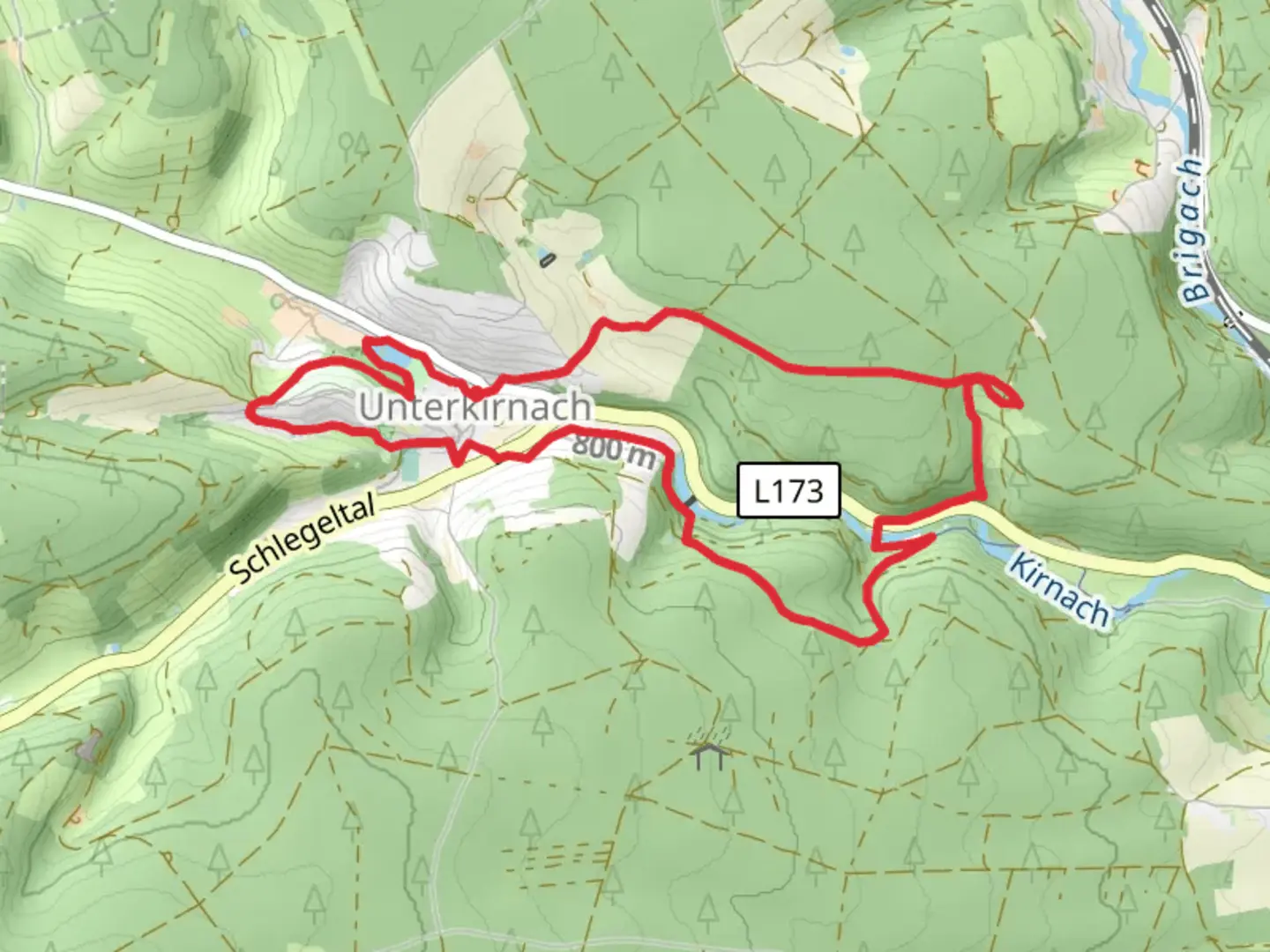 An image depicting the trail Talsee via Hochschwarzwald-Jakobusweg and its surrounding area.