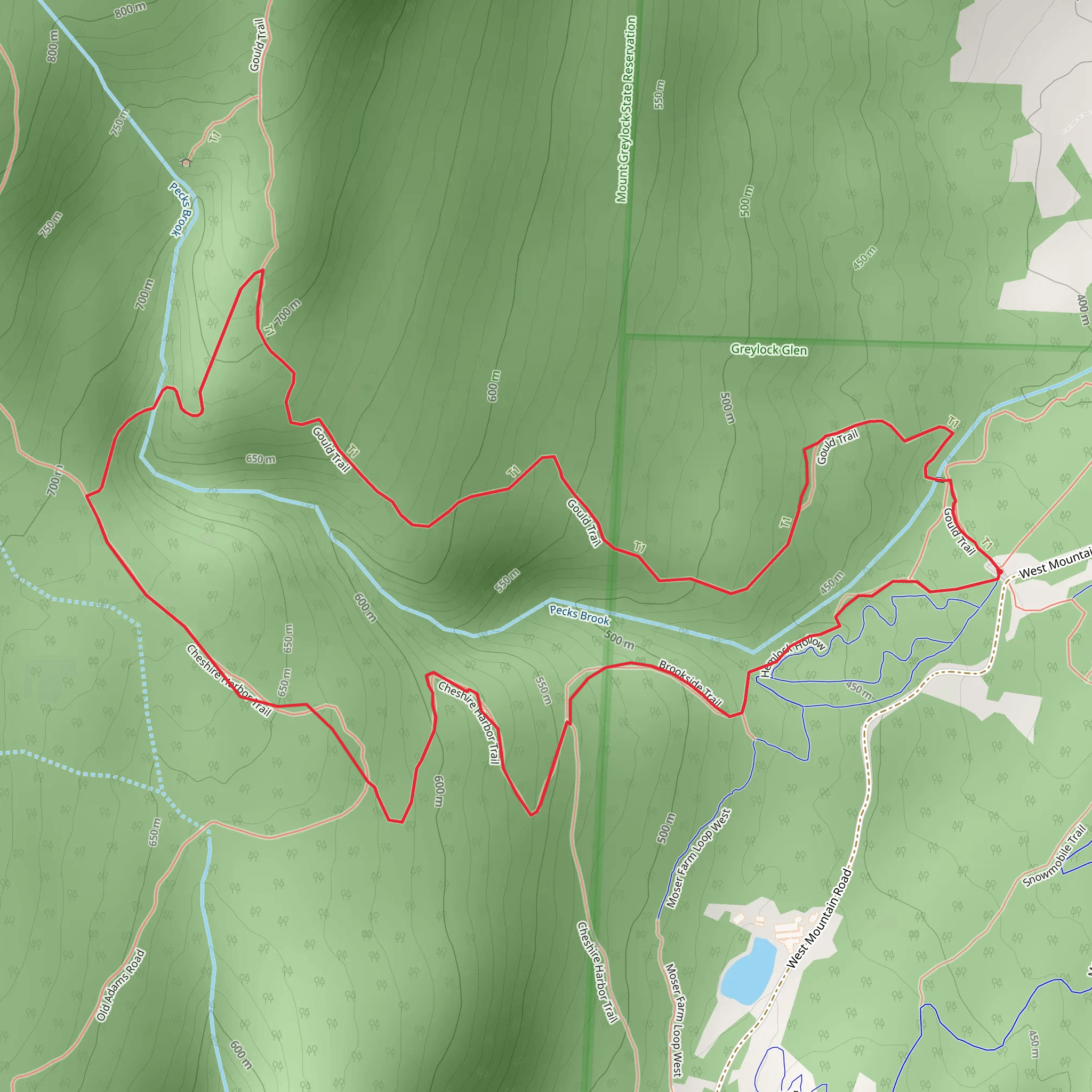 Pecks Brook Loop mobile static map