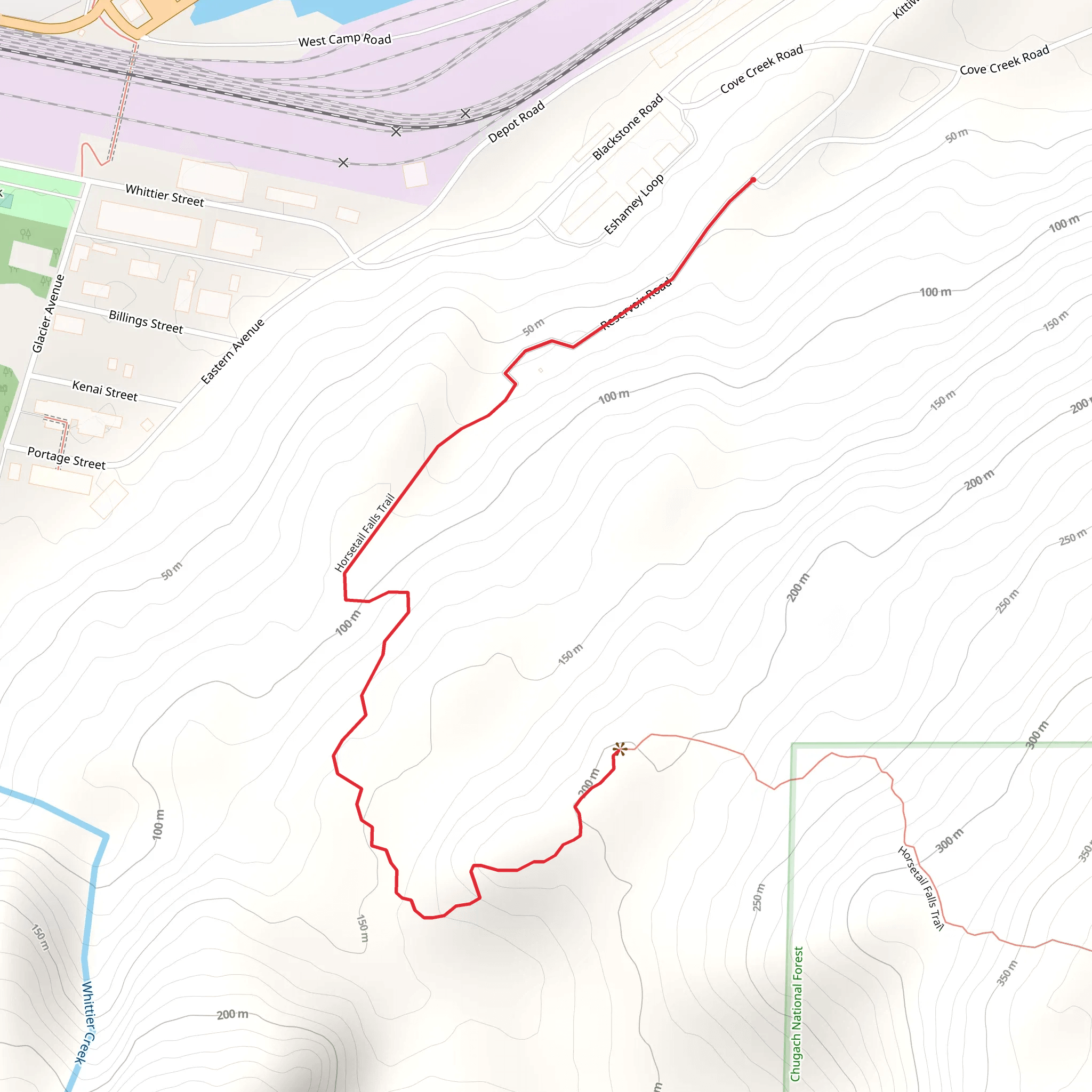 Horsetail Falls Trail mobile static map
