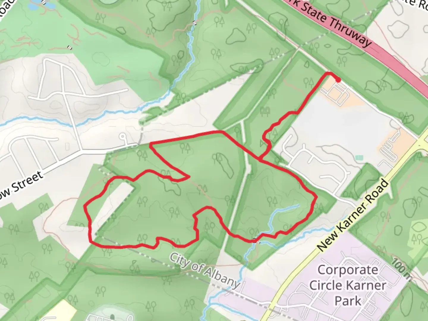 An image depicting the trail Albany Loop and its surrounding area.