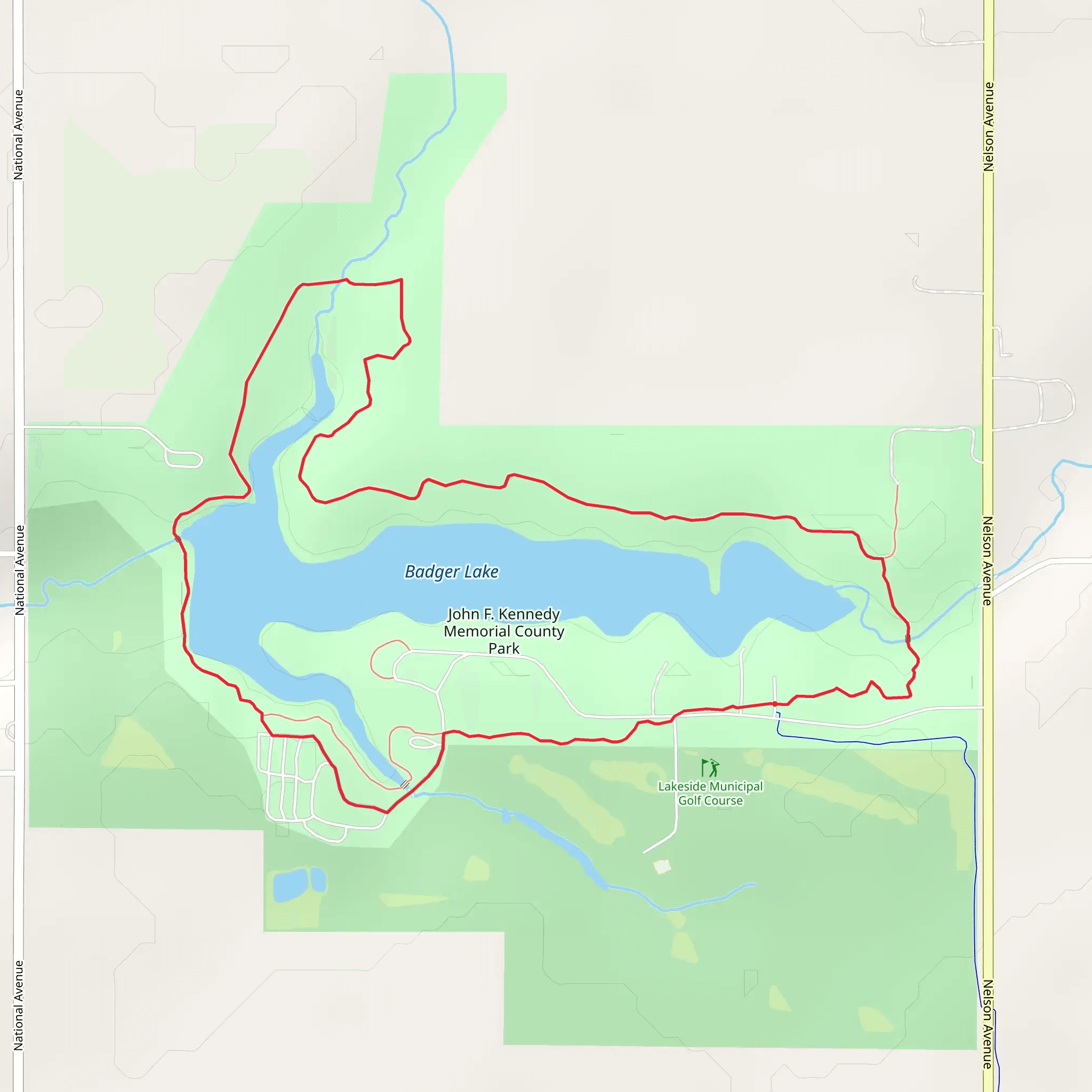 Badger Lake Loop mobile static map