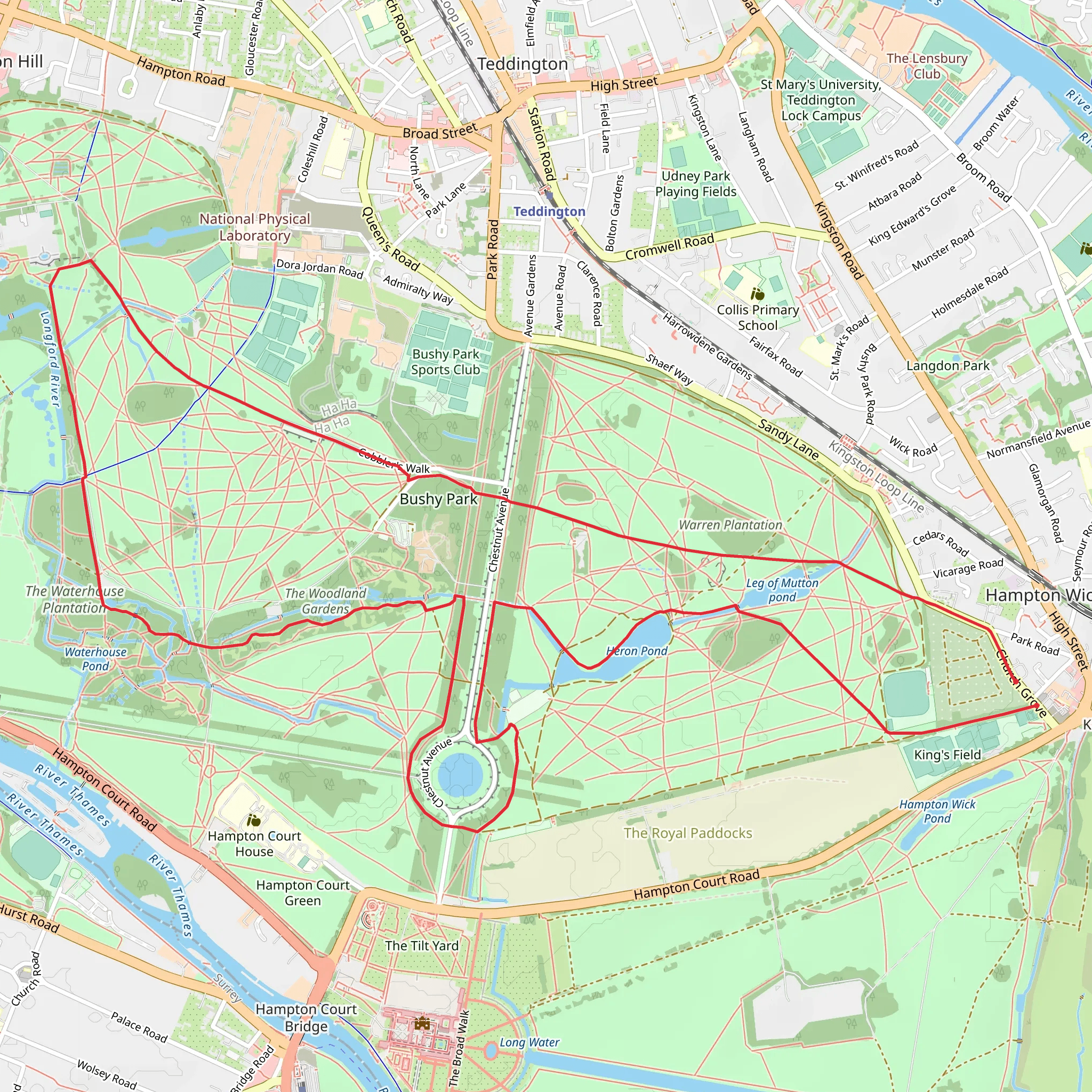 Bushy Park mobile static map