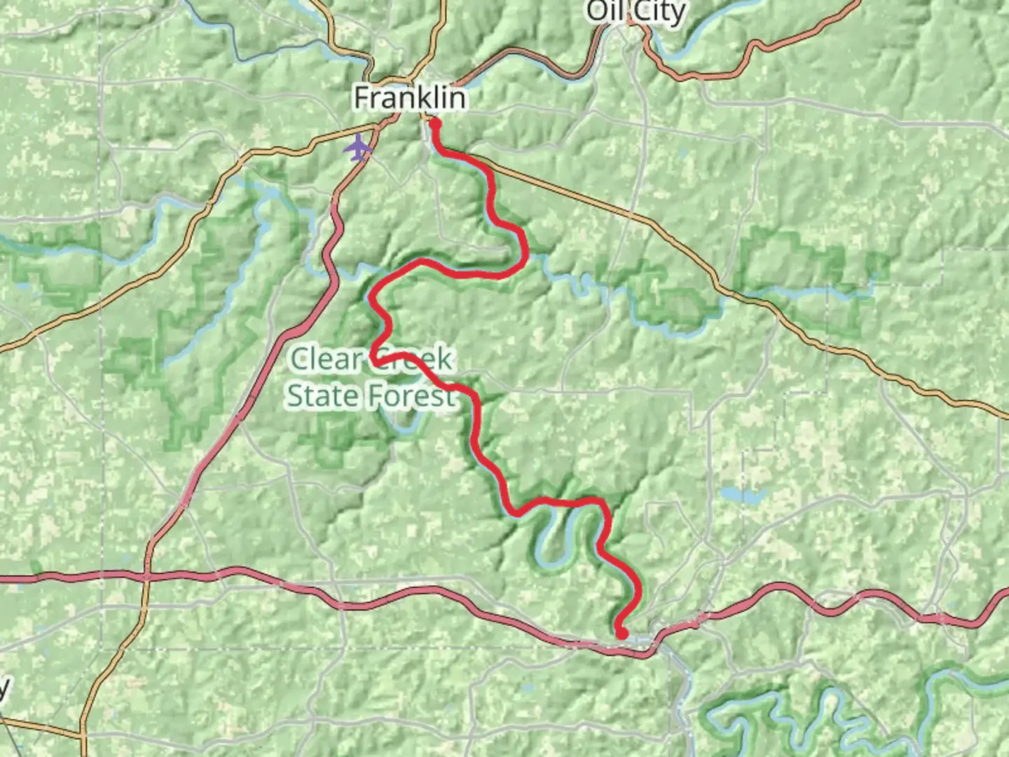 An image depicting the trail Along Allegheny River via NCT and its surrounding area.