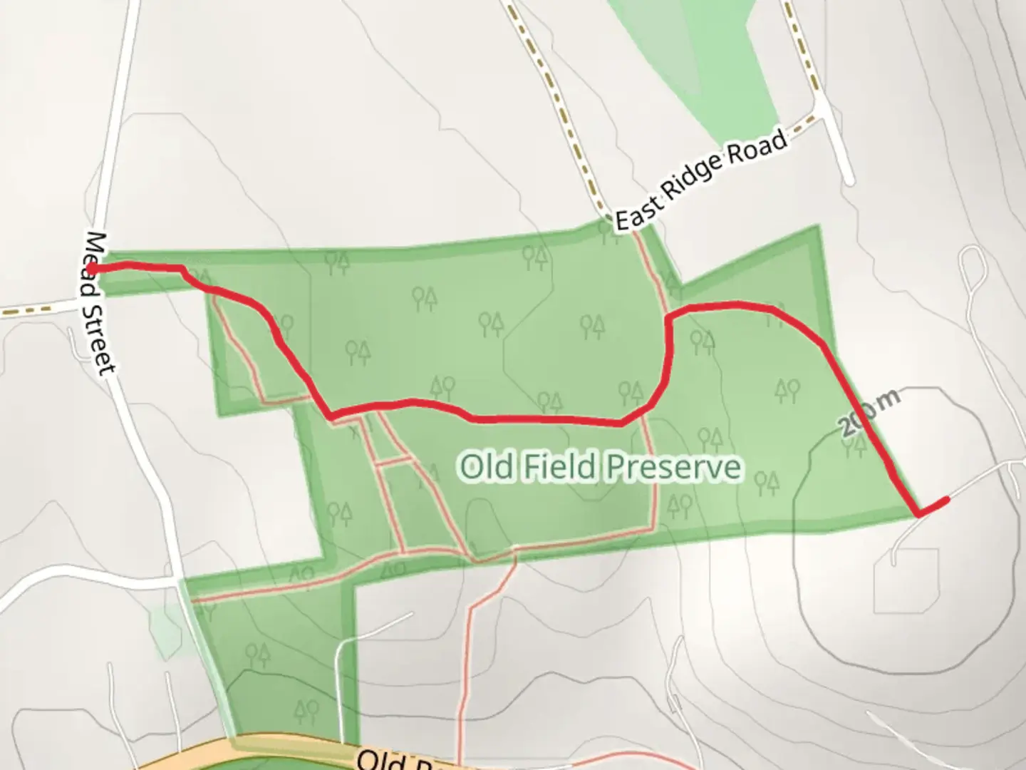 An image depicting the trail Connector path to Waccabuc Heights and its surrounding area.