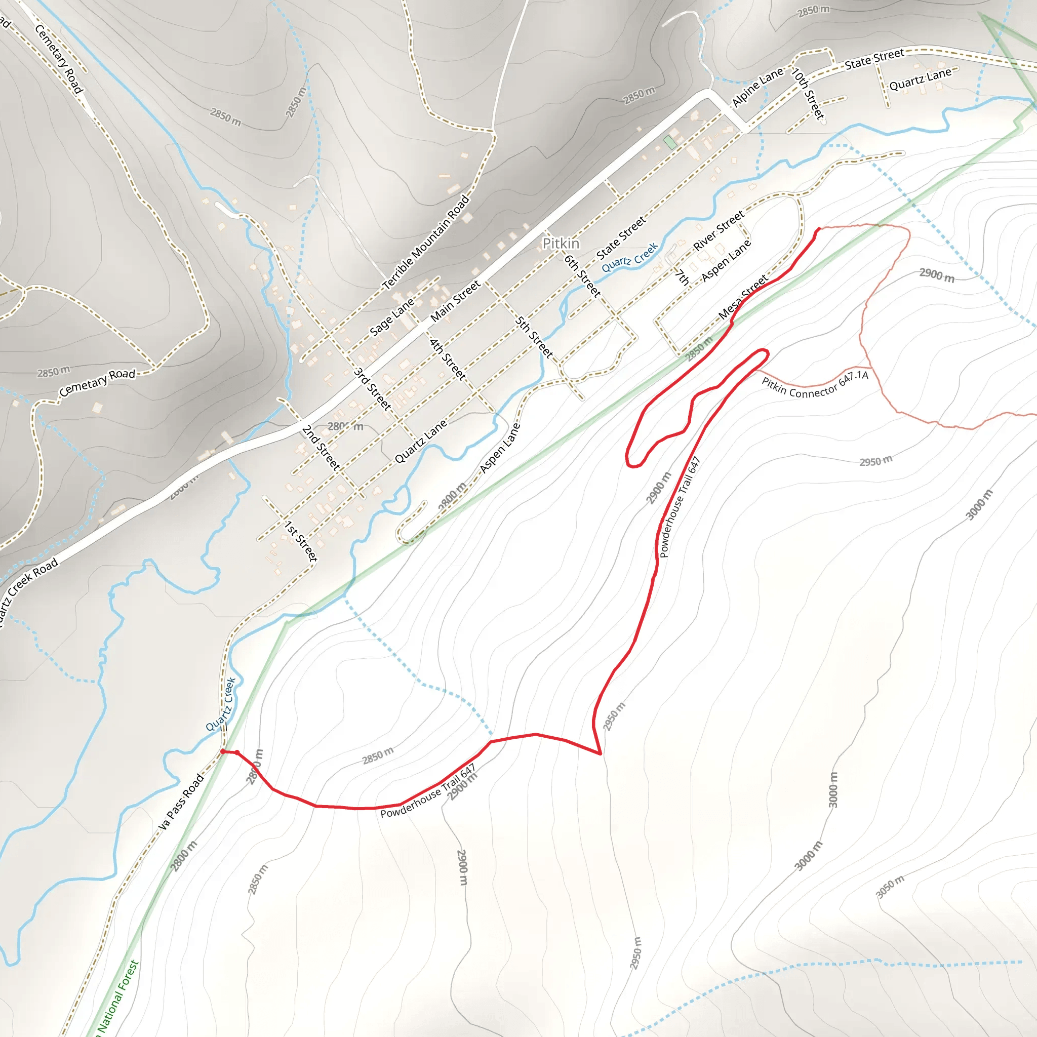 Powderhouse Trail mobile static map