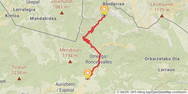 Camino de Santiago Francés stage 2 Map