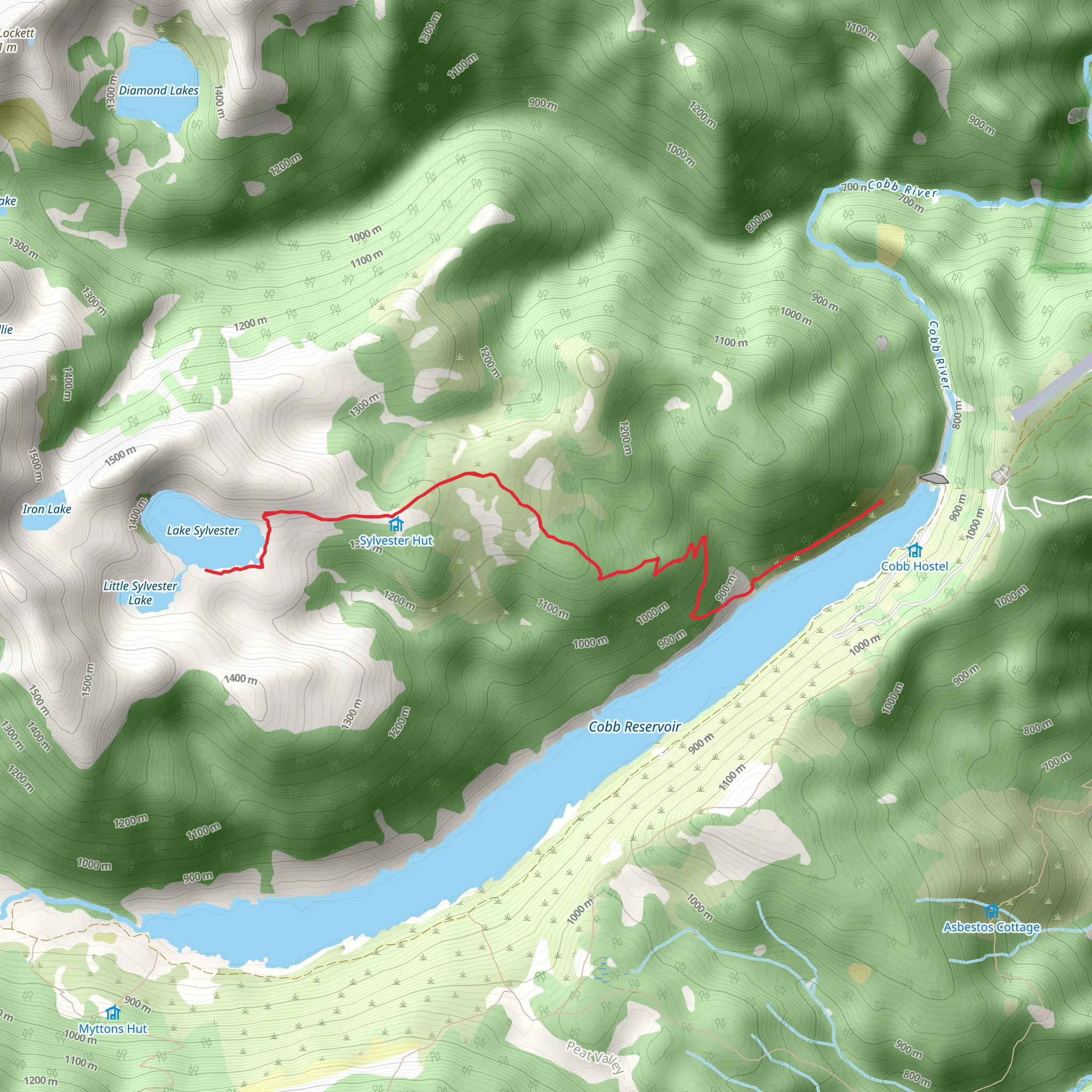 Sylvester Hut Track mobile static map