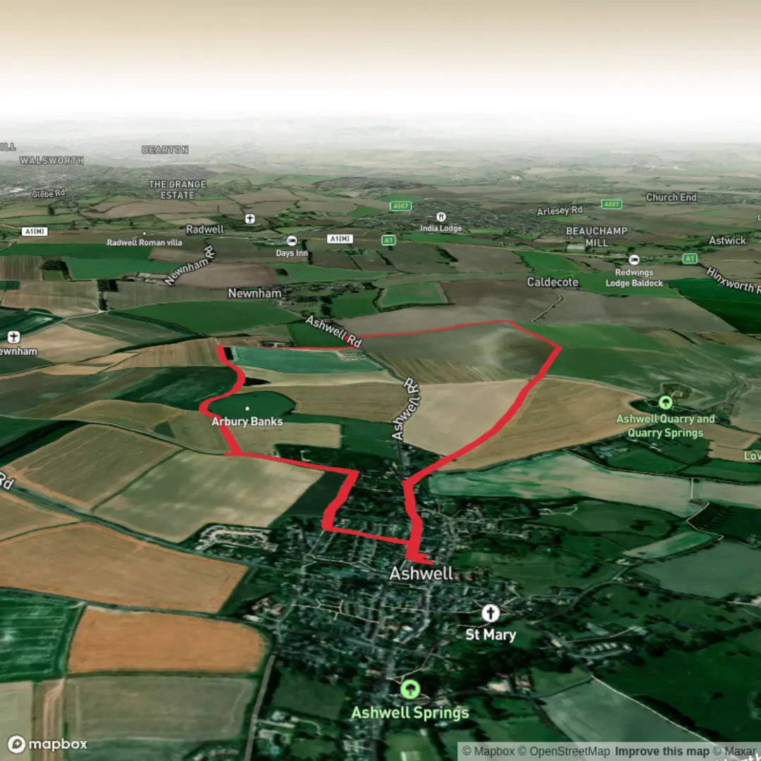 An image depicting the trail Dixie’s Barn South West Route and its surrounding area.