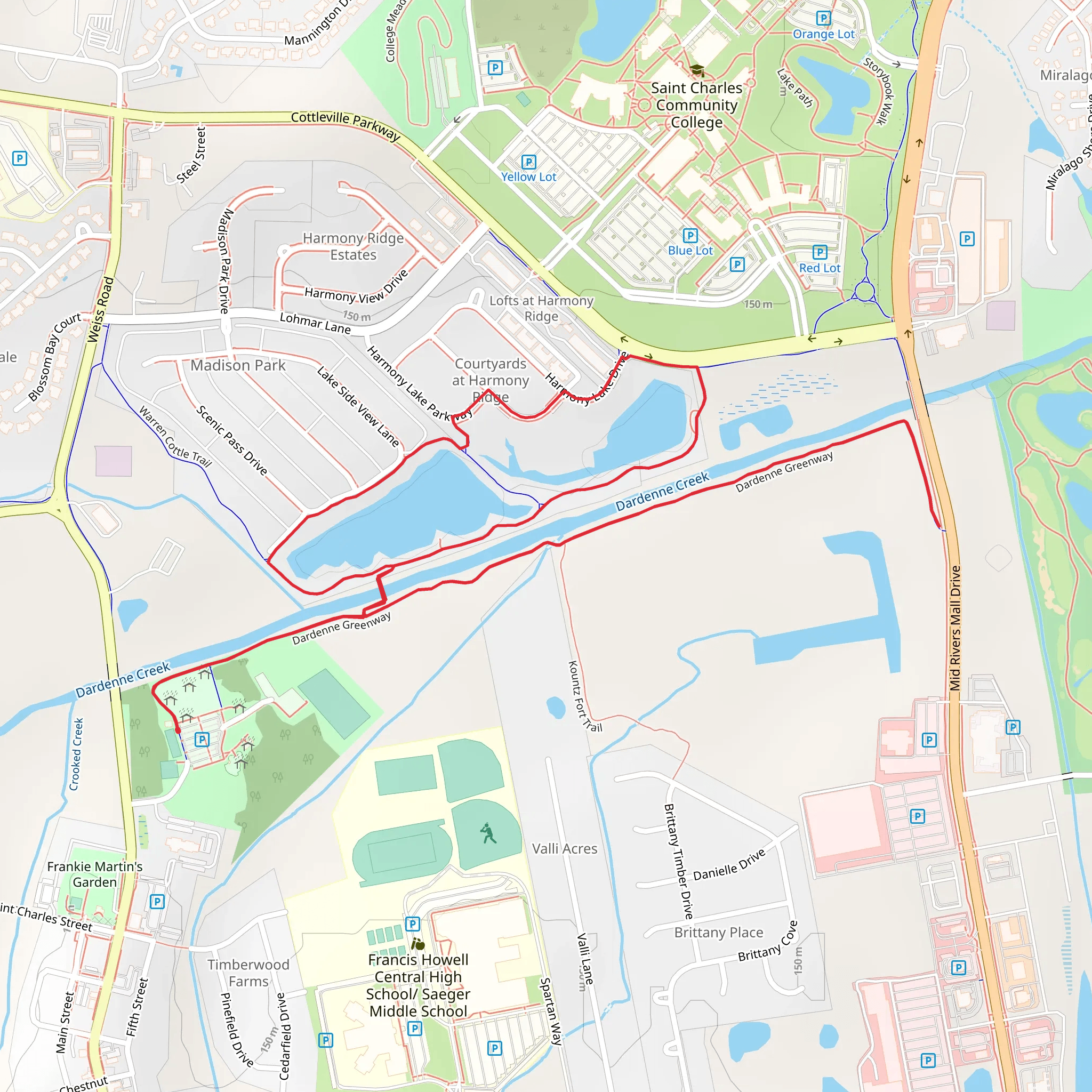 Dardenne Greenway mobile static map